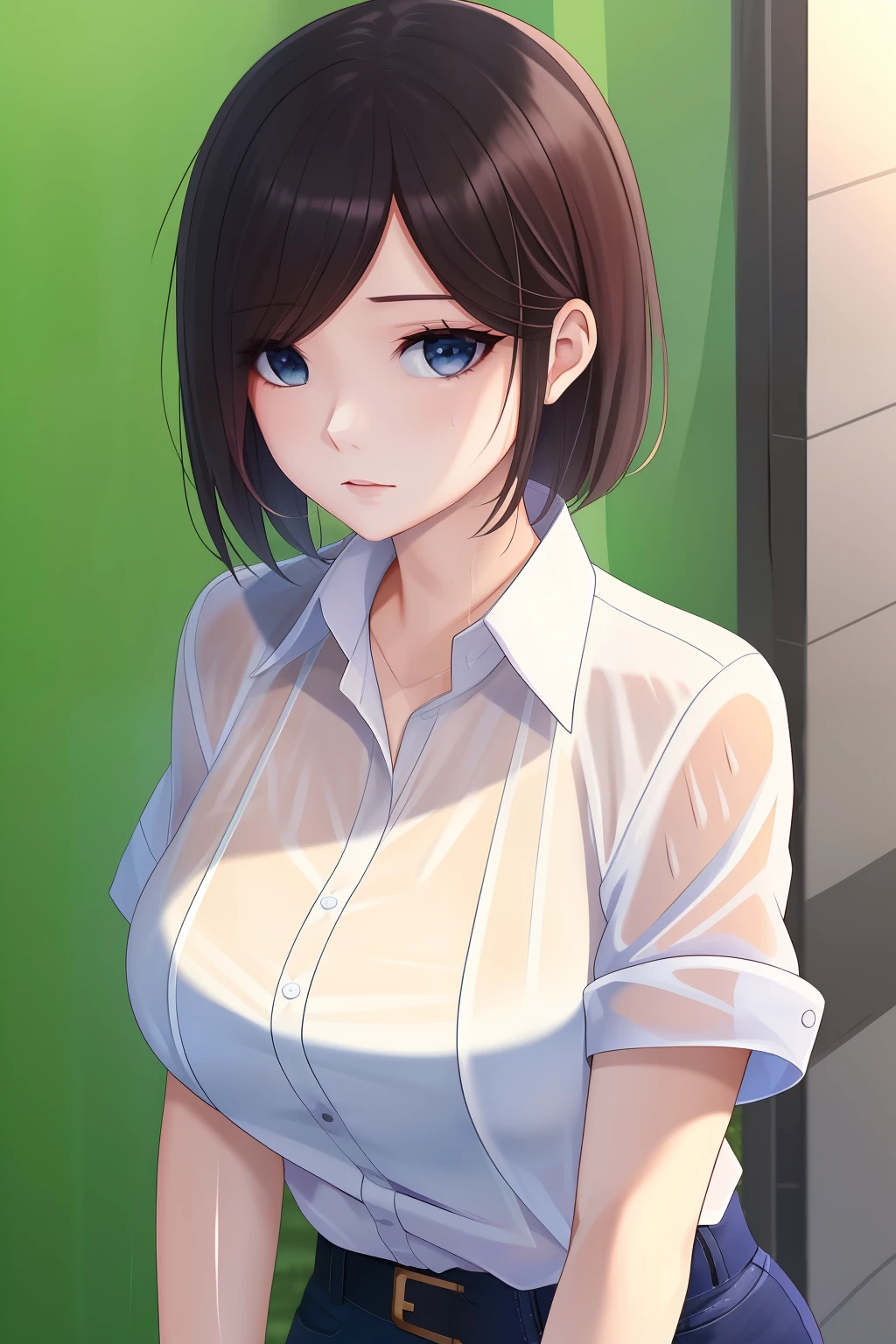 prompt
(best quality:1.2),(Masterpiece:1.2) 1girl, breast focus,white shirt, wet clothes, wet, collared shirt,