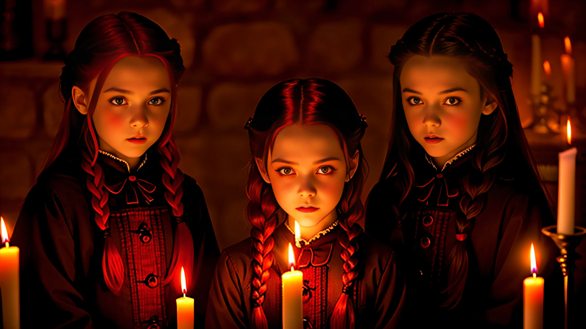 GOTHIC CHILDREN WITH CROSSES PRAYING