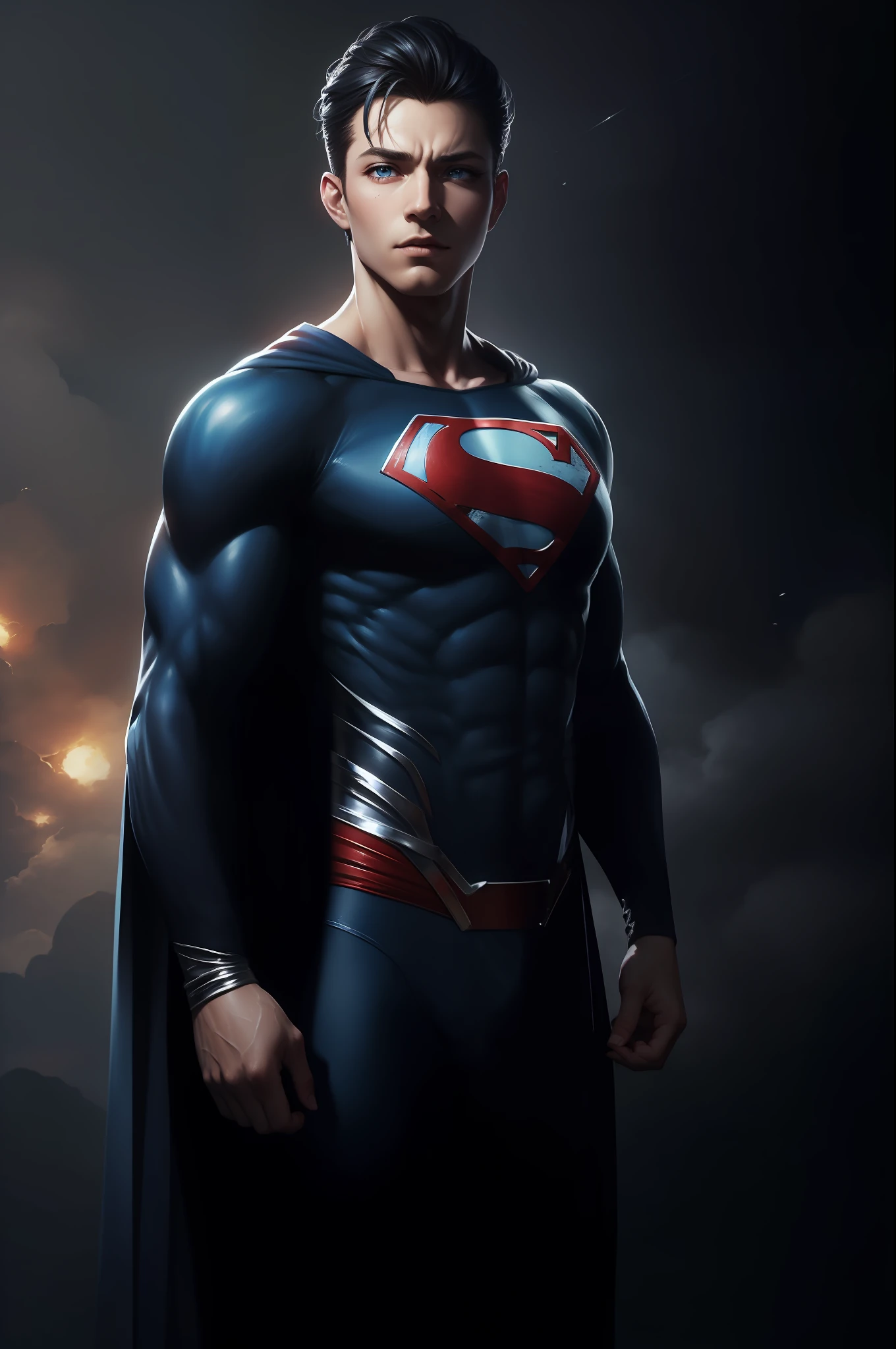(((((masterpiece)))), supermen, best quality, ultra detailed, extremely delicate and beautiful illustration, floating, high resolution, dynamic angle, dynamic pose, blue eyes, ( silver hair:1.3+ red hair:1.2), white wuxia clothes, ribbon on the neck, beautiful face, many drops of water, cloud, twilight, open plan, watercolor.
Prompt 2:
(extremely detailed, 8k unit CG, masterpiece, best quality), better lighting, dynamic format, vivid colors, vivid shadow effects, lush, ugly nature, relaxing environment, starry night scene, realistic texture, well-composed framing, minute details, cinematic quality