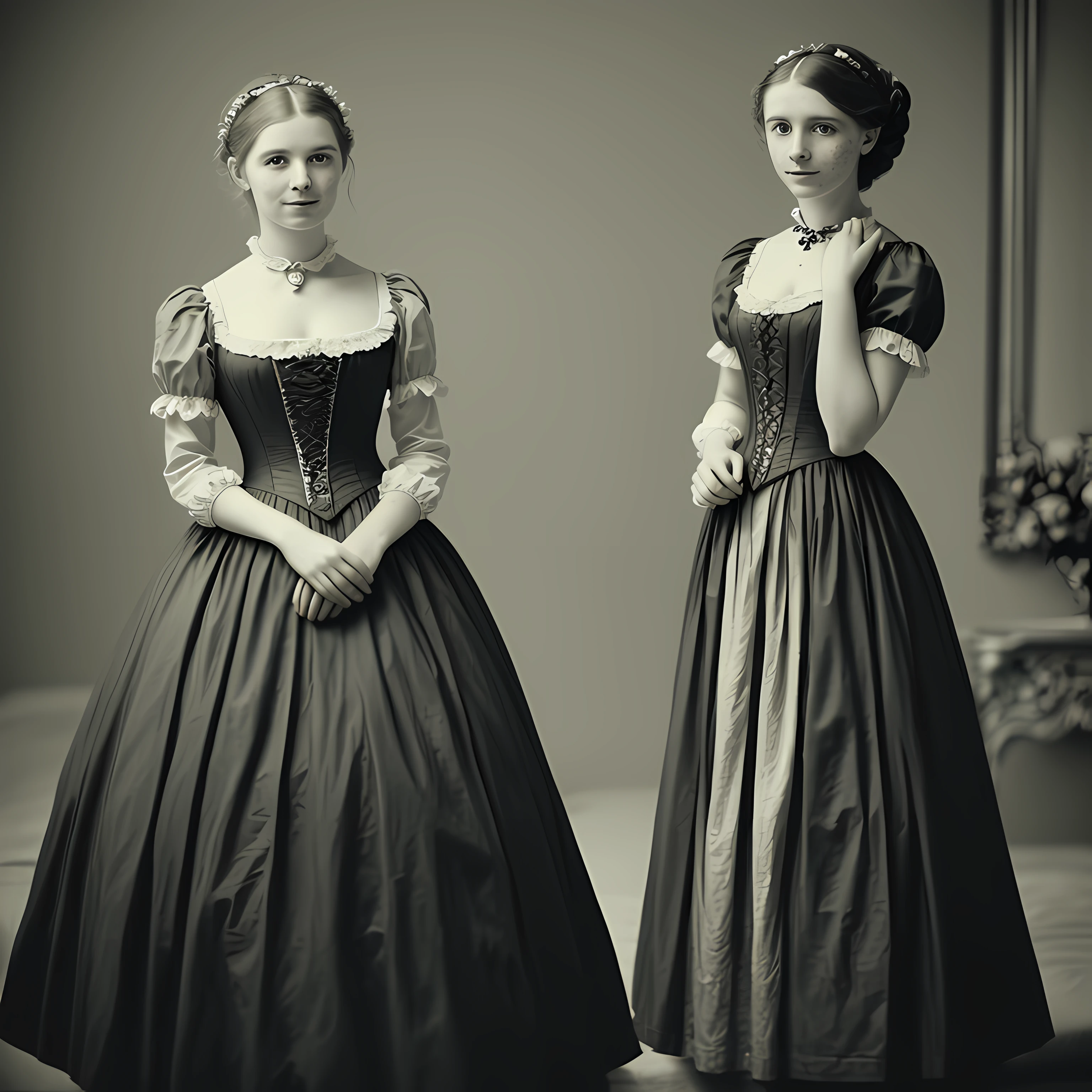 A woman dressed in a period outfit, like a sixteenth-century queen, exuding elegance and power. --auto