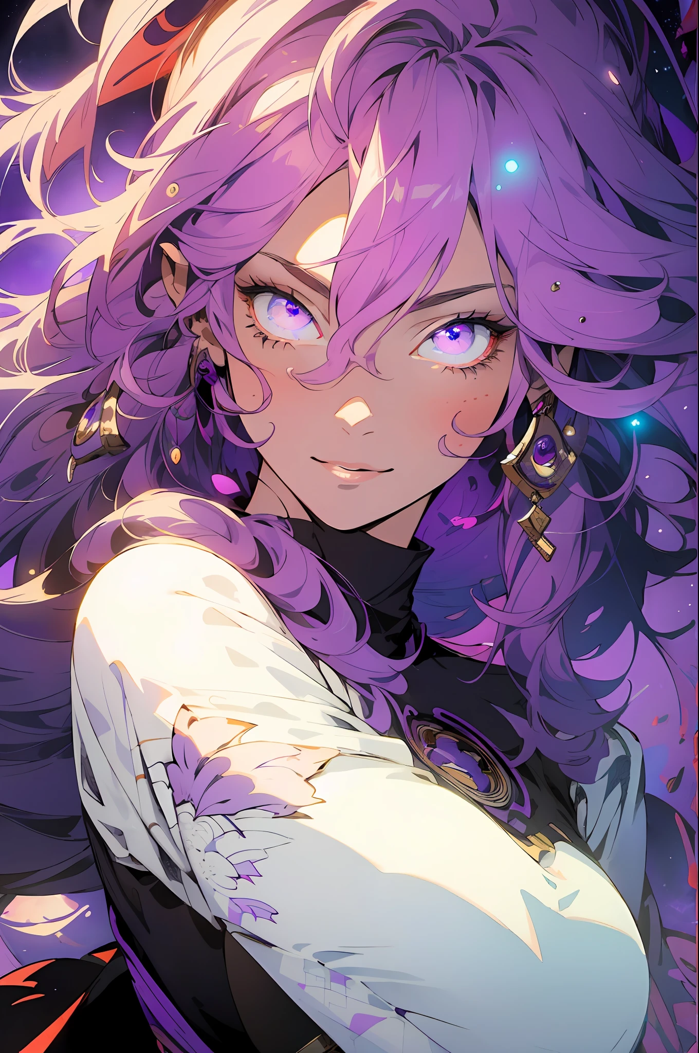 Realistic, (Masterpiece, Top Quality, Best Quality, Official Art, Beauty and Aesthetics: 1.2), Very Detailed, Fractal Art, Colorful, Most Detailed, Zentangle, (Abstract Background: 1.5) (1girl : 1.3), God, Pink Hair, (Glowing Purple Eyes), Mysterious, (Magic), Ice, Handsome Girl, Egyptian Style