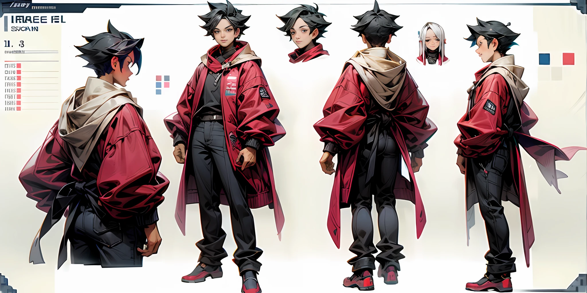 Boy in sweatshirt, fashion clothes, white background, full body, standing, best quality (1.3), masterpiece (1.2), character sheet, pixel art style. --auto
