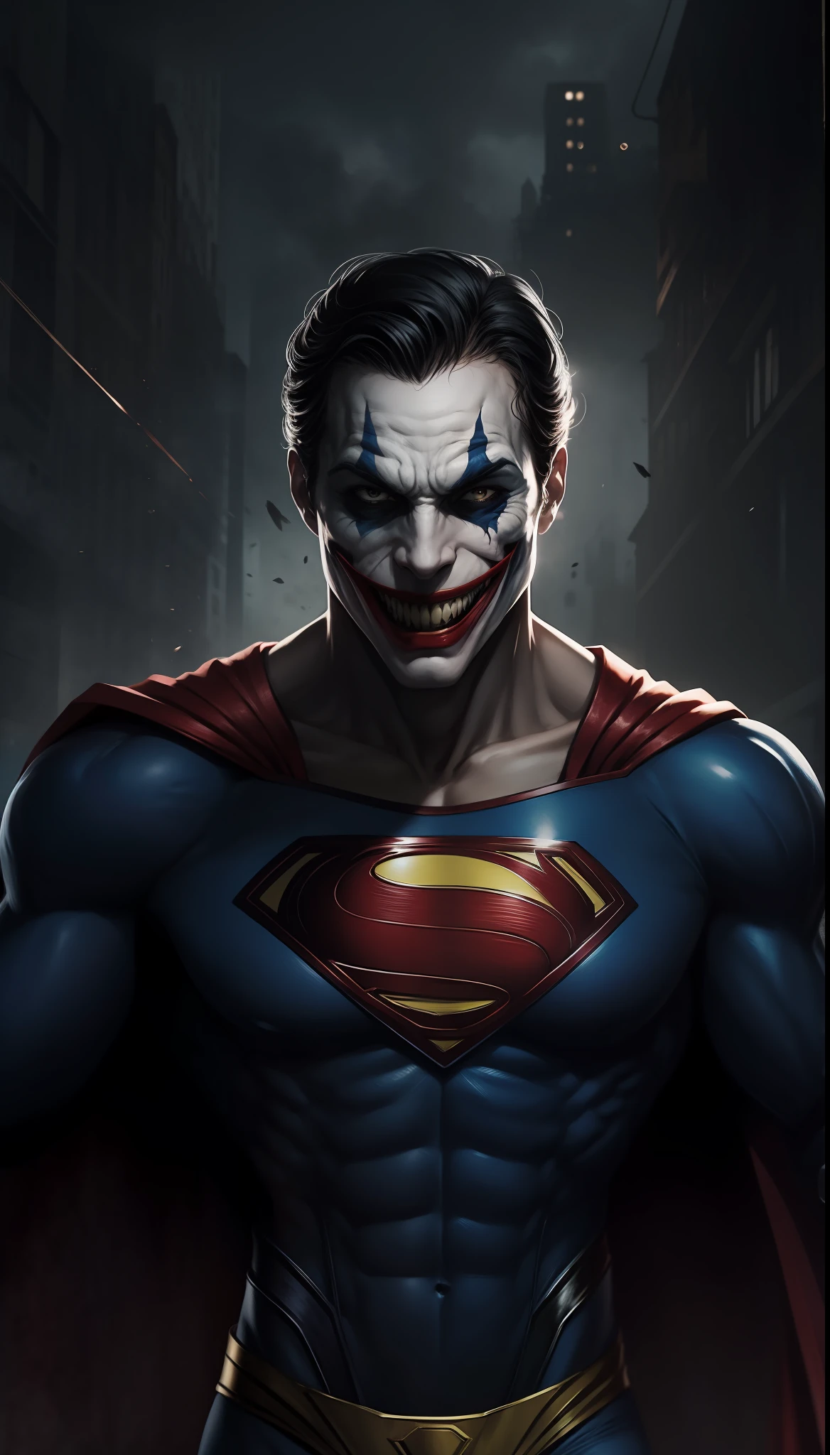 Superman + Joker macabre smile, 8k