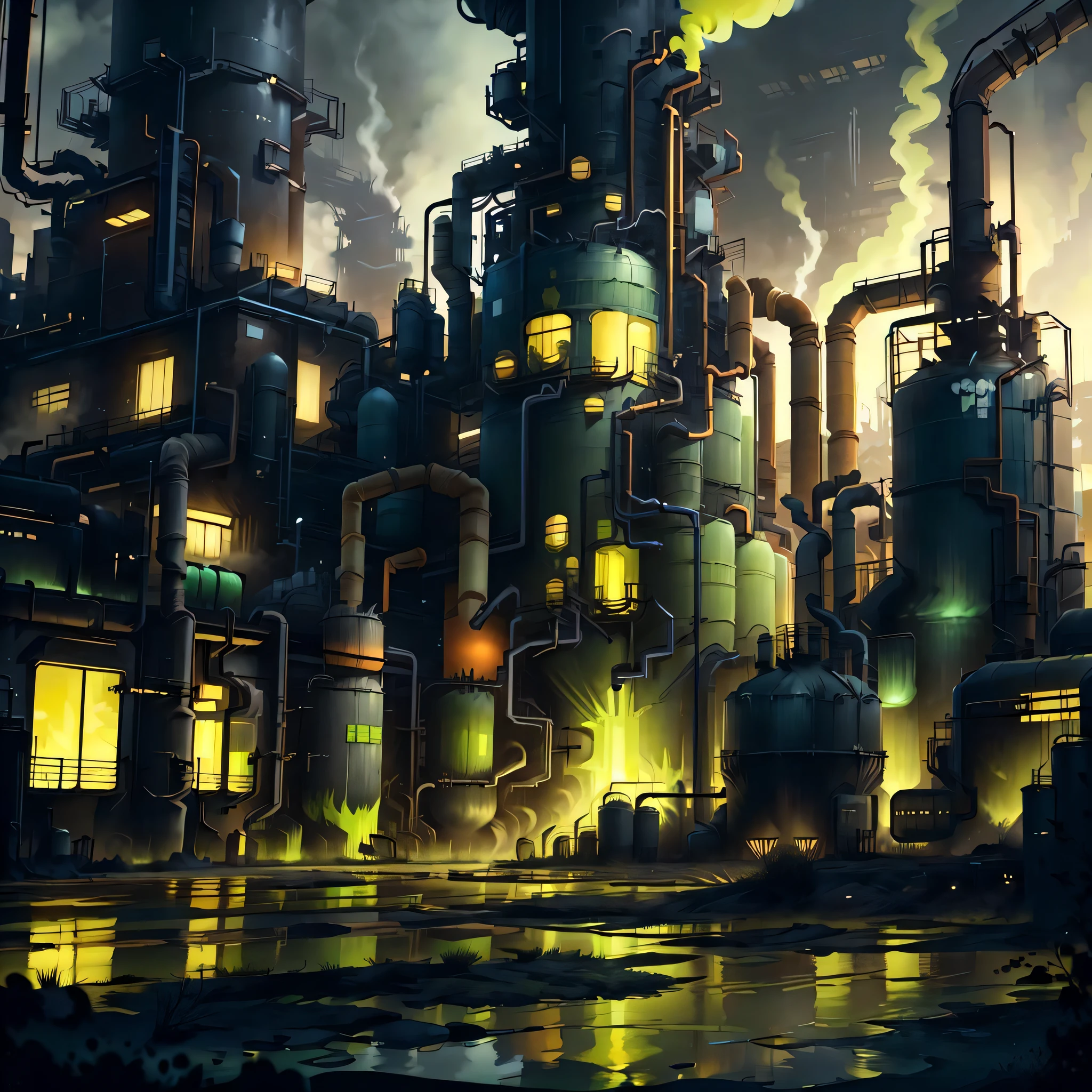 ToxicPunkAI factory , detailed, intricate