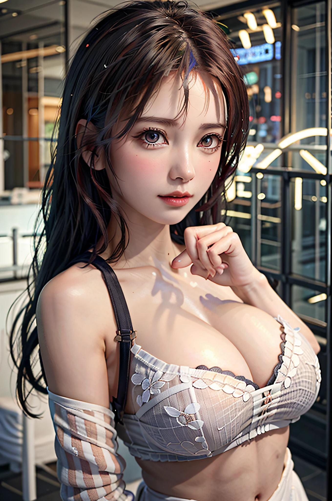 （hyper realstic）， （illustratio）， （hight resolution）， （8K）， （Very detailed）， （Most Best Illustration）， （beautiful and delicate eyes）， （best qualtiy）， （Super Detail）， （tmasterpiece）， （Desktop Wallpapers）， （Detailed face），Zentangle，（abstract background：1.5）（1girll：1.3），Long whit hair，by the window，looking at viewert，MagazineCover