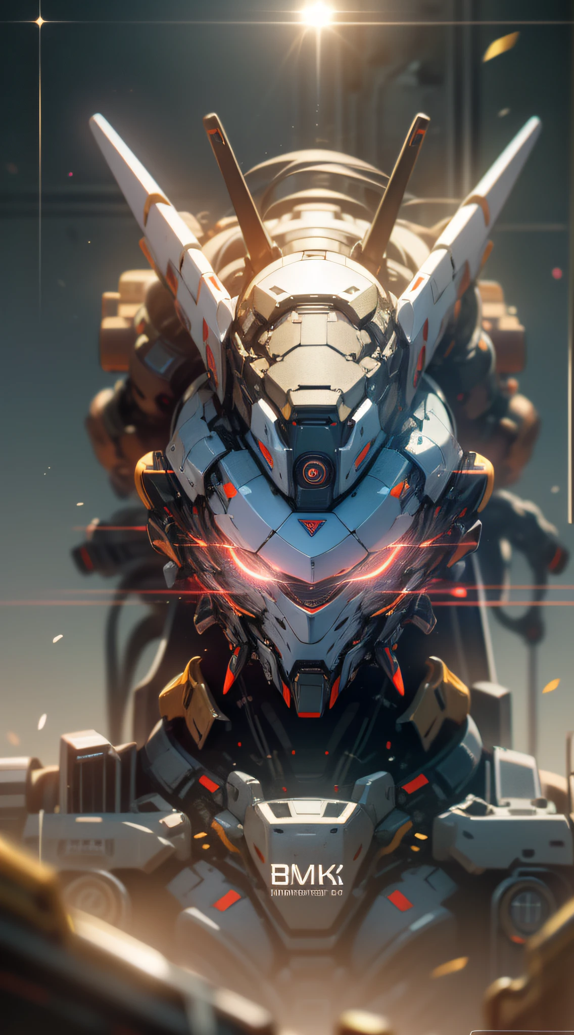 Portrait, Complex and intricate mecha robot with black ceramic and gold parts colors and materials, with many advanced engineering parts, extremely complex head with slit eyes and red power leds, sophisticated cover, sitting on high-tech chair like a god king, Ultra HD, super realistic, high definition, highly detailed, very high quality, photo full frontal taken with Sony a7R camera, DSLR lens, trending on artstation, mecha robot, redshift rendering, cinematic, elegant, hyperrealistic, octane rendering, unrealistic, Cinematography, Variety of textures in armour,((masterpiece, best quality)),illustration,ultra detailed 8k,photorealistic,sharp focus,highly detailed,professional lighting,colorful details,iridescent colors BREAK extreme long shot of a factory,large mechanical robot construction,microchip,computer,glowing,intricate details,shitu-mecha,Navel, Mechanical Ji, full dark room, no windows, indirect lights, depht-of-field, bokeh, (frontlighting:1.2), (backlighting:0.75), (fill light:0.9), bloom, chromatic aberration, (lens flare:1.2),