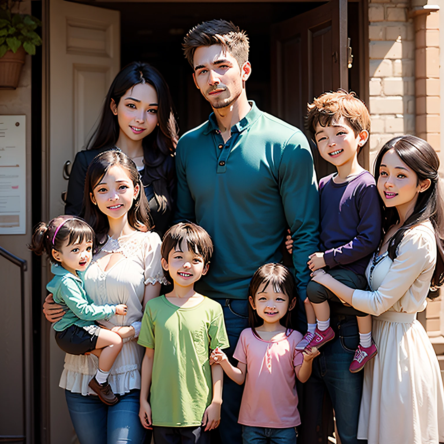 Family with 6 children very happy --auto