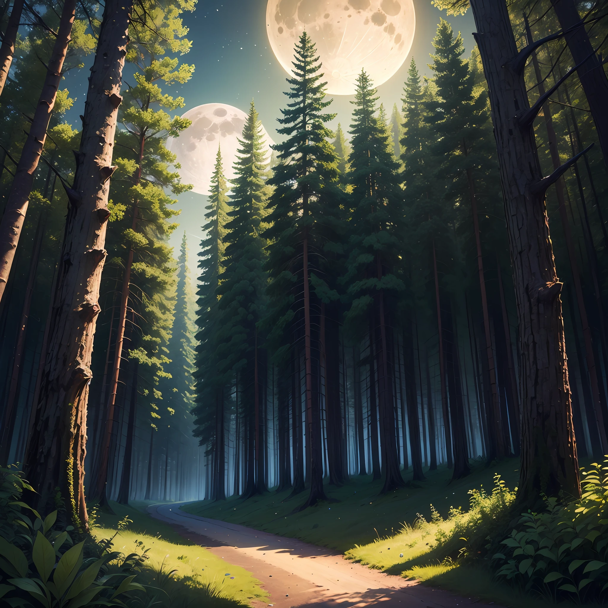 Full moon in forest --auto
