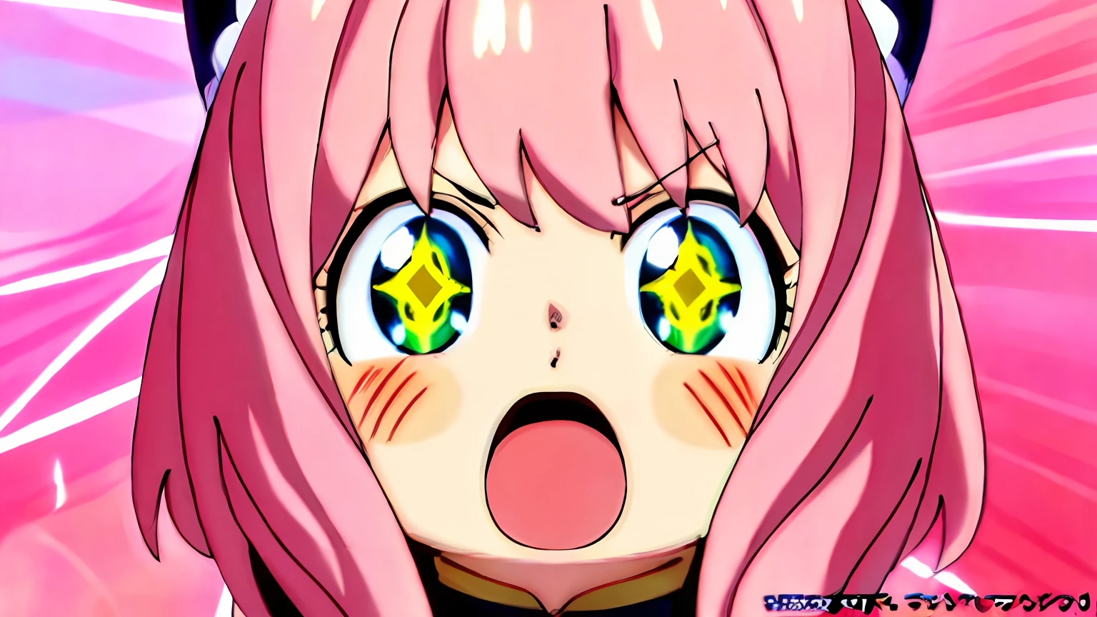 anime girl with pink hair and green eyes looking surprised, today's featured anime still, cute anime face, official anime still, still from tv anime, anime still image, she has a cute expressive face, 2 0 1 9 anime screenshot, close up iwakura lain, perfect anime face, anime face, anime still, anime visual of a cute girl, still from anime