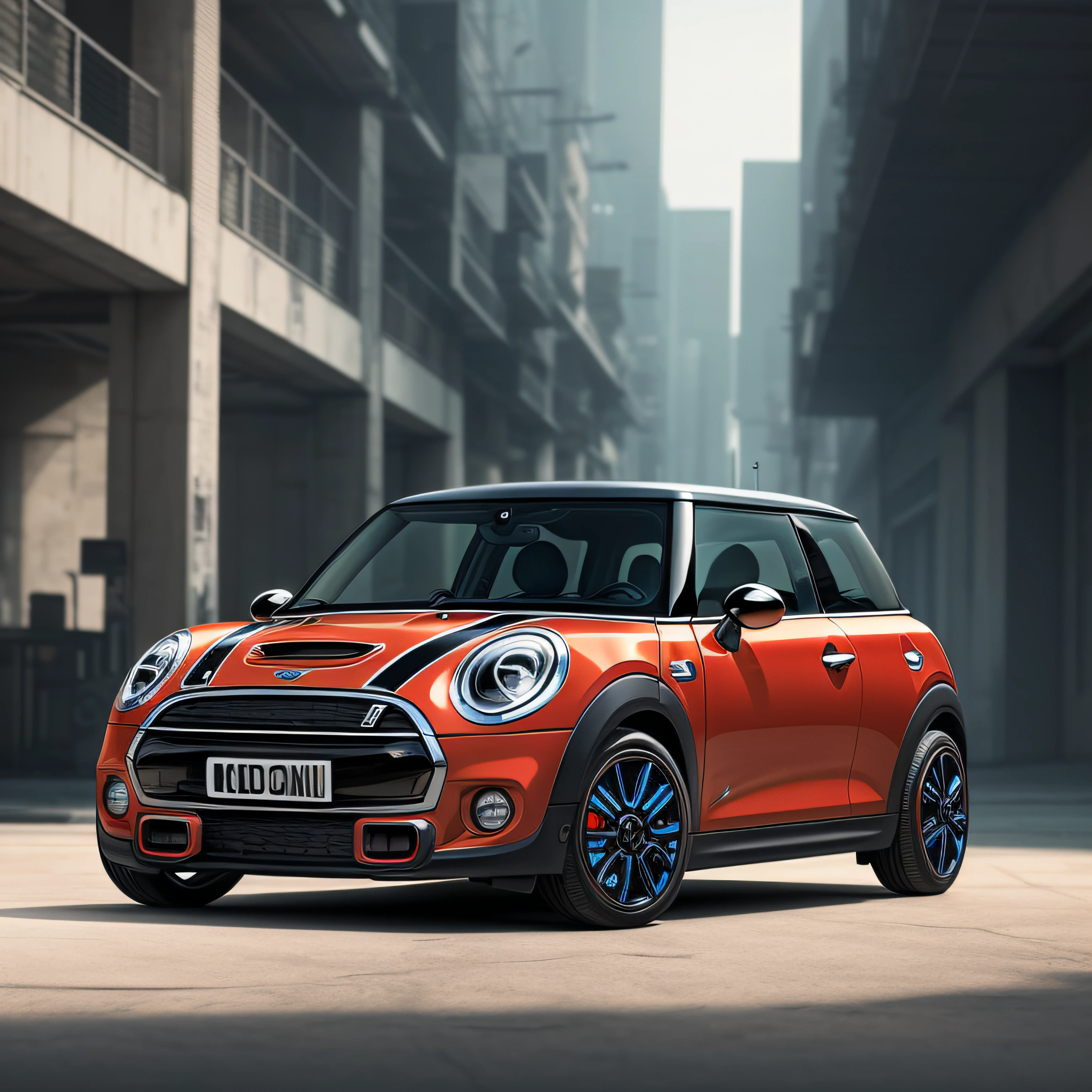 A MINI car with a sense of technology, rich colors and a cyberpunk feel --auto