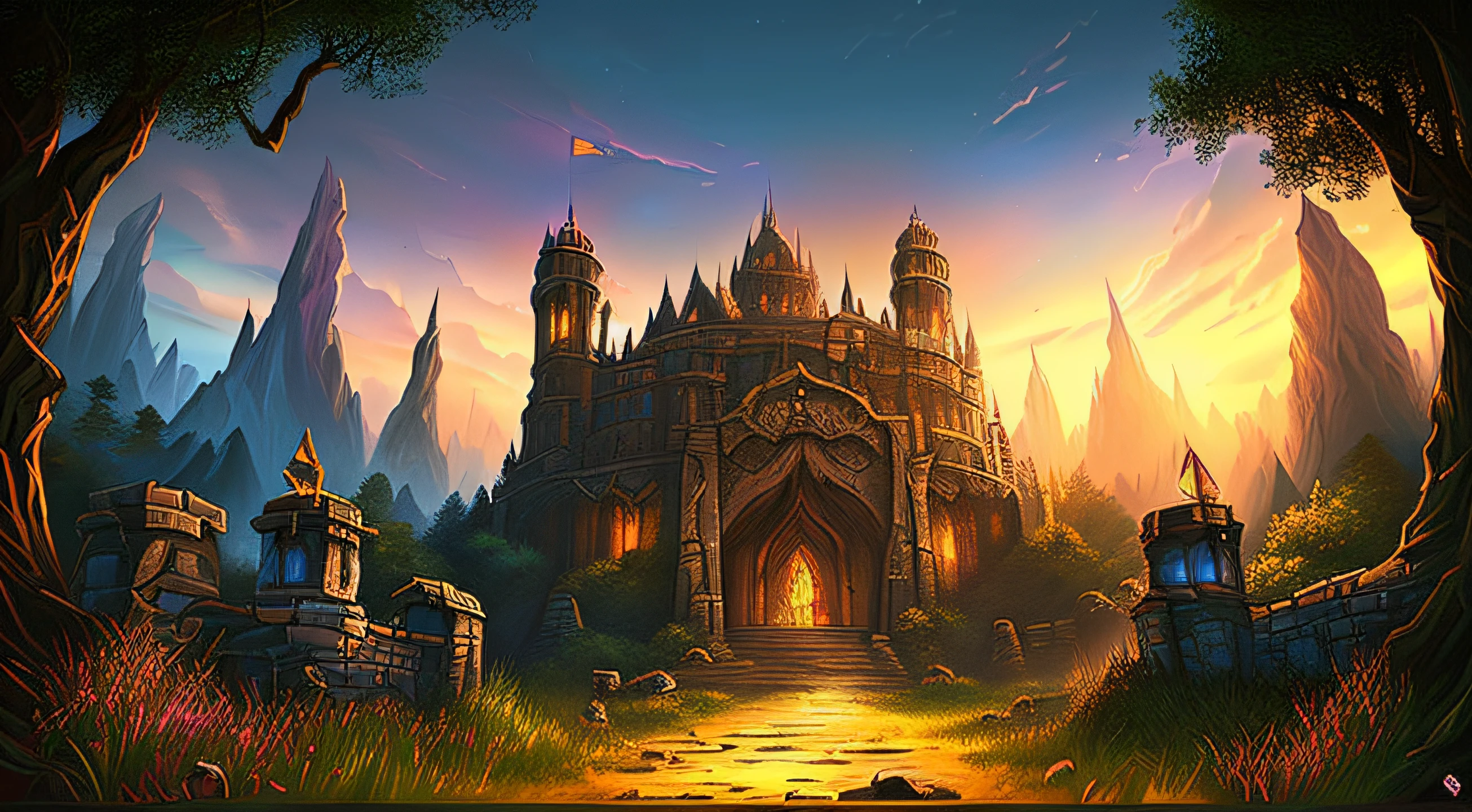 imagem em profundidade de um castelo abandonado,, World of Warcraft Art, World of Warcraft Art Style, Guildwar Artwork, unreal estilo de imagemStyle, World of Warcraft Splash Art, , 4K Fantasy Art, Epic Fantasy Art Style HD, Dark Fantasy Style Art