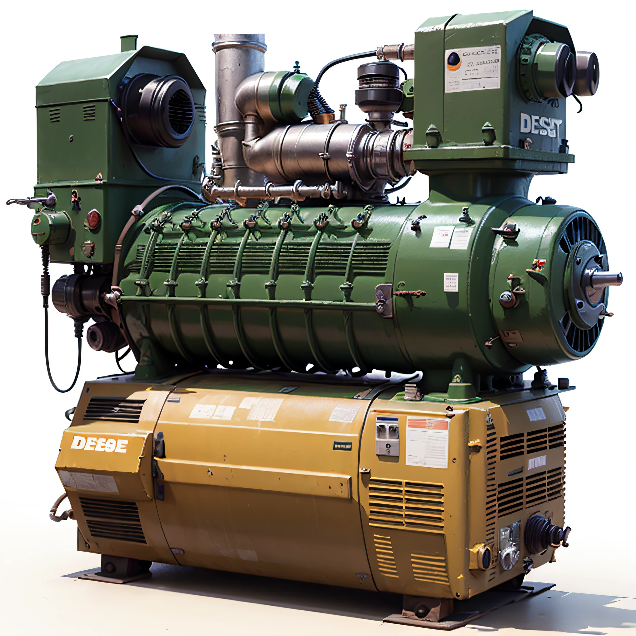 Diesel generator, white background, simple, profile --auto