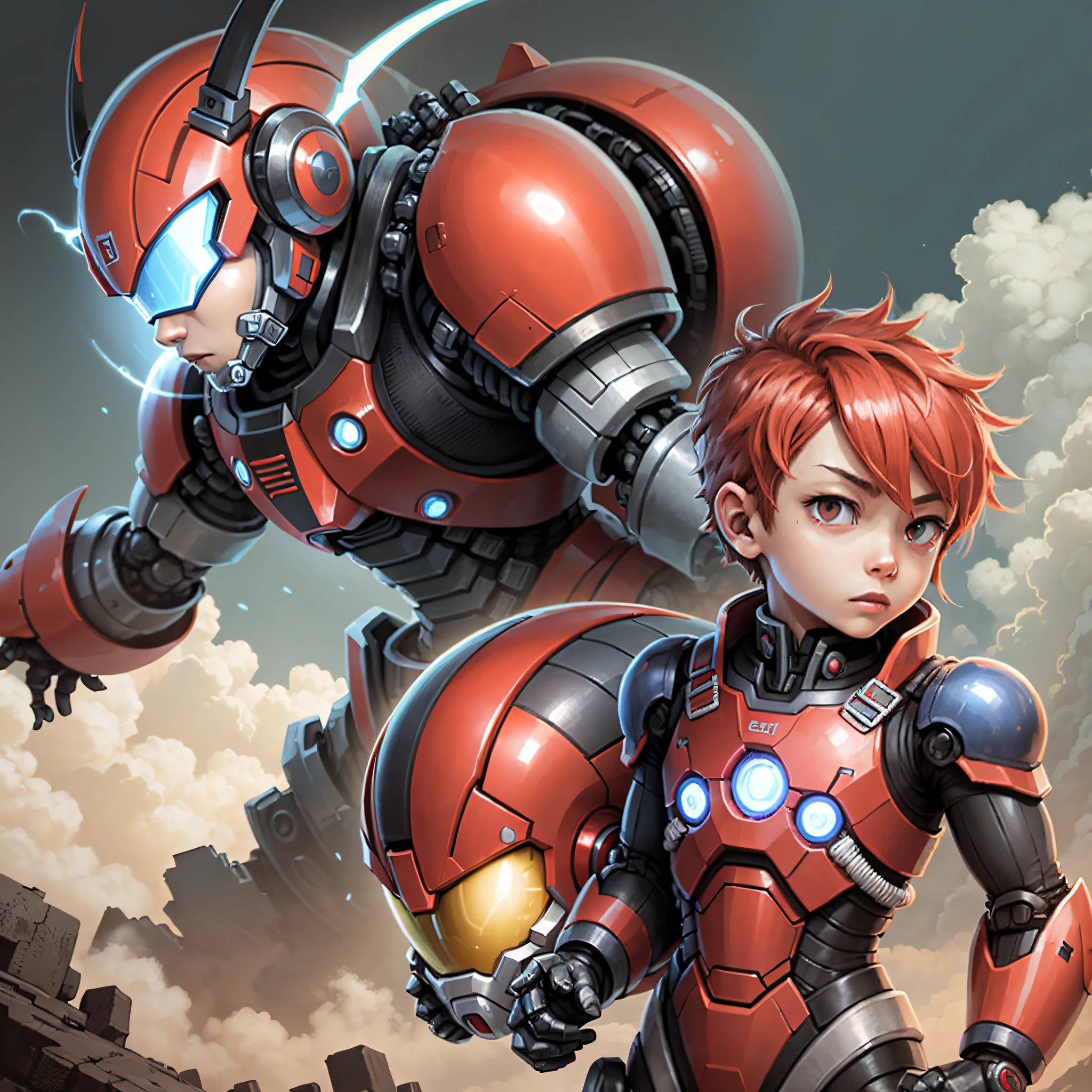 he is a robot boy,red color,fiction,mega_man_zero, --auto --s2