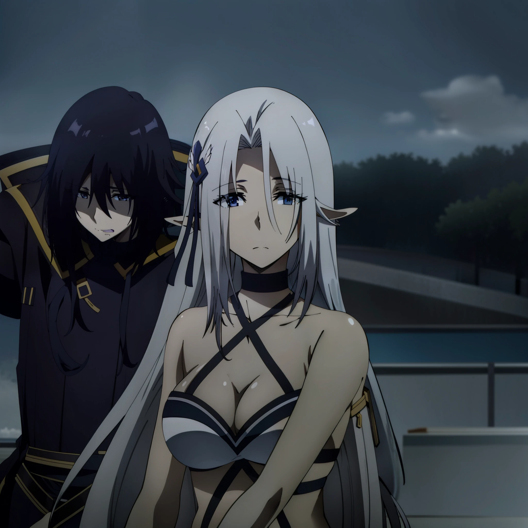 anime characters standing next to each other in front of a body of water, characters from azur lane, still from tv anime, style of red line anime movie, in the anime film, still from anime, screenshot from the anime film, anime movie screenshot, today's featured anime still, popular isekai anime, screenshot from a 2012s anime
