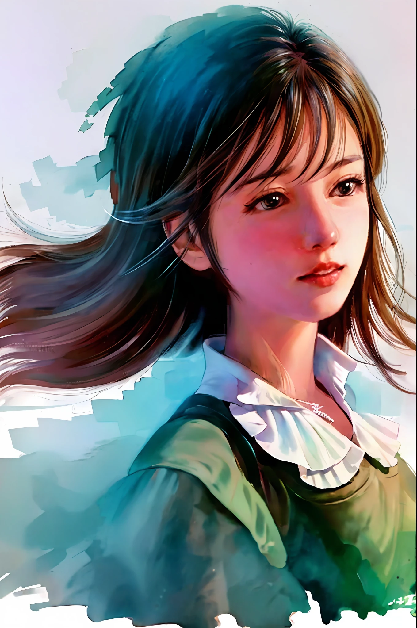(upper body: 1.5),(white background:1.4), ((tachi-e)), original,(illustration:1.1),(best quality),(masterpiece:1.1),(extremely detailed CG unity 8k wallpaper:1.1), (colorful:0.9),(panorama shot:1.4),(full body:1.05),(solo:1.2), (ink splashing),(color splashing),((watercolor)), clear sharp focus,{ 1girl standing },((chinese style )),flower background,outdoors,rocks, looking at viewer, make happy expressions,soft smile,pure,beautyfull detailed face and eyes,beautyfull intricacy clothing decorative pattern details, black hair,black eyes,colorwater