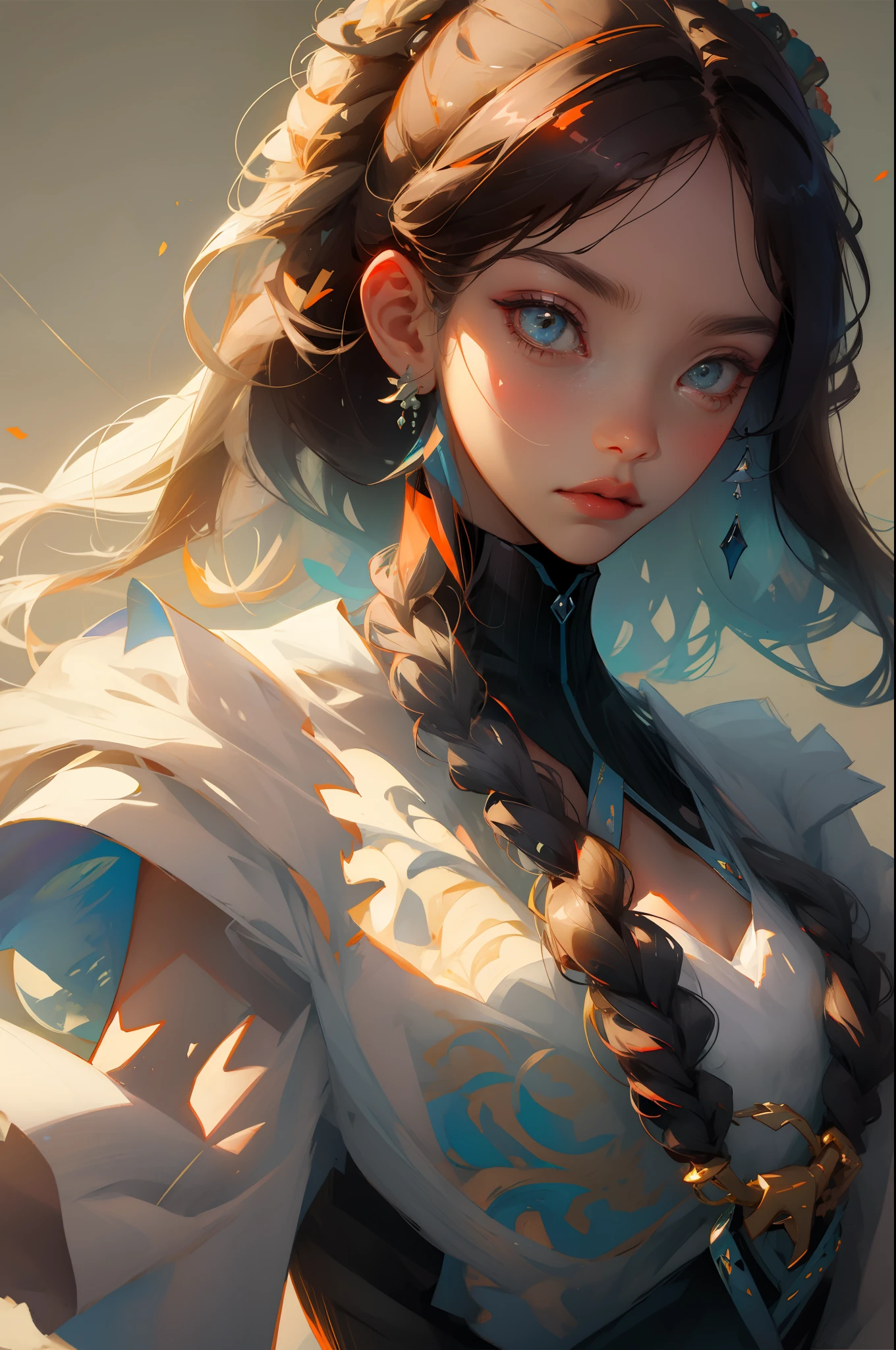 Girl avatar, simple background, perfect light