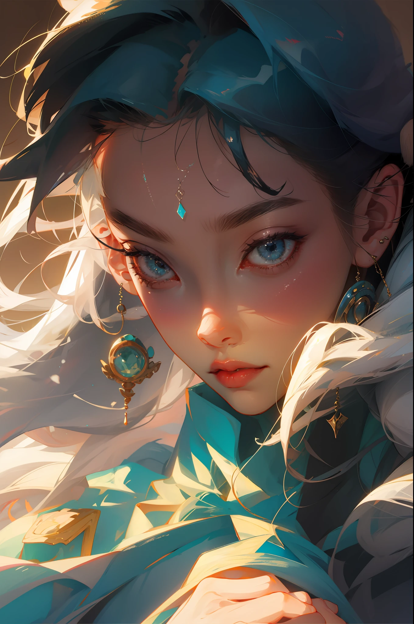 Girl avatar, simple background, perfect light