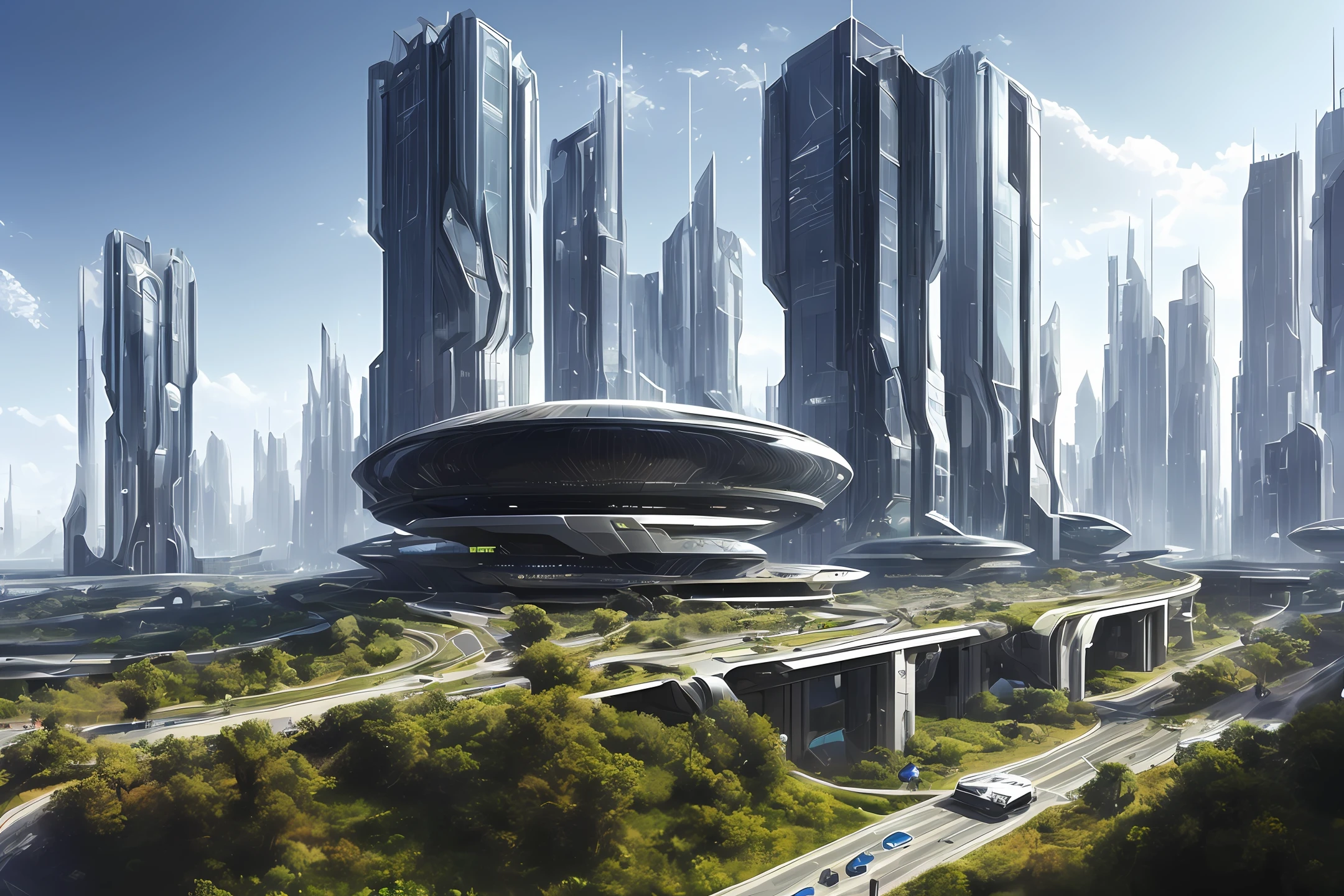 A futuristic world with ultra-technologic elements and over-developed citizens living 1000 years from now