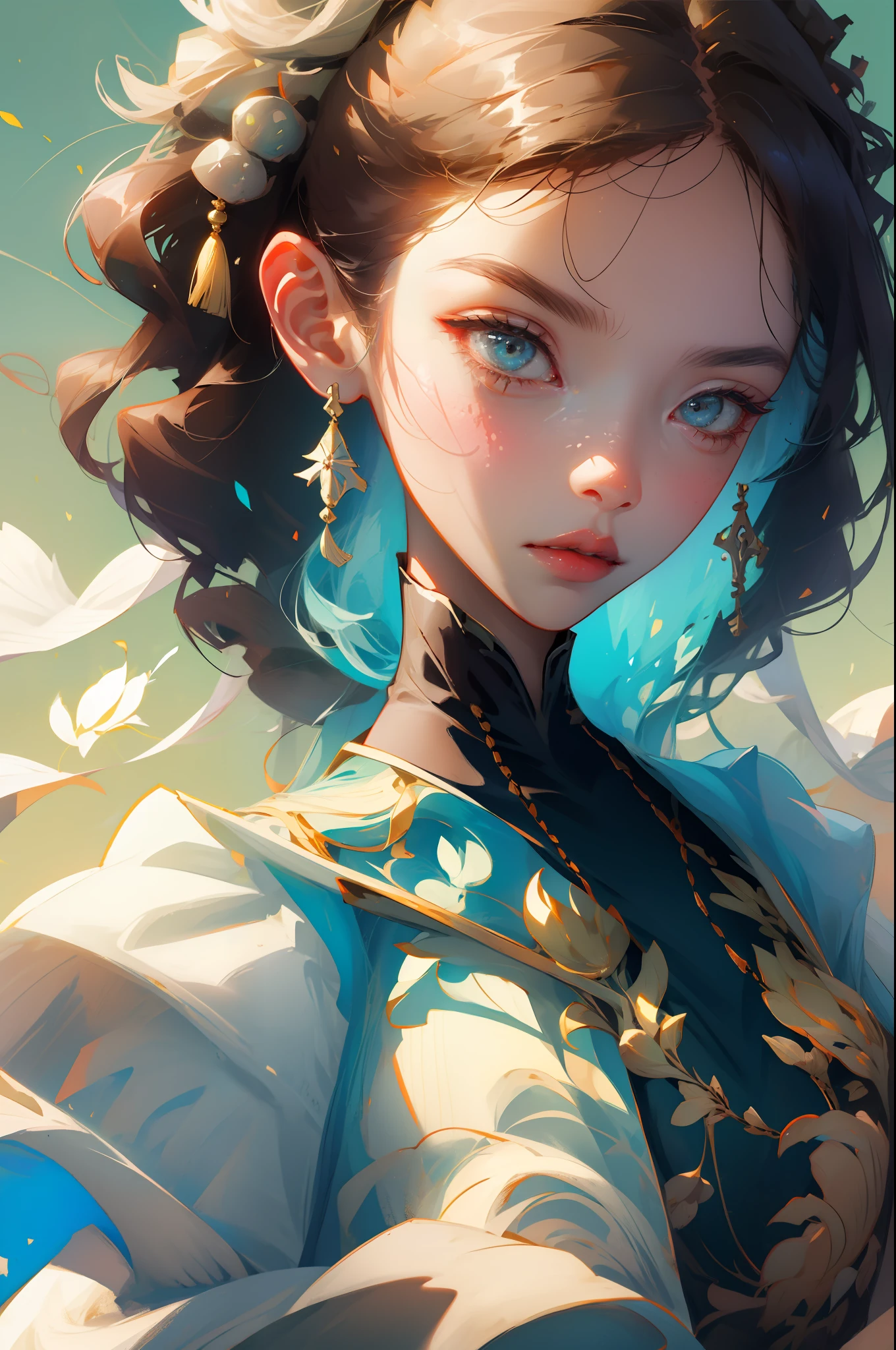Girl avatar, perfect light, perfect details, colorful background