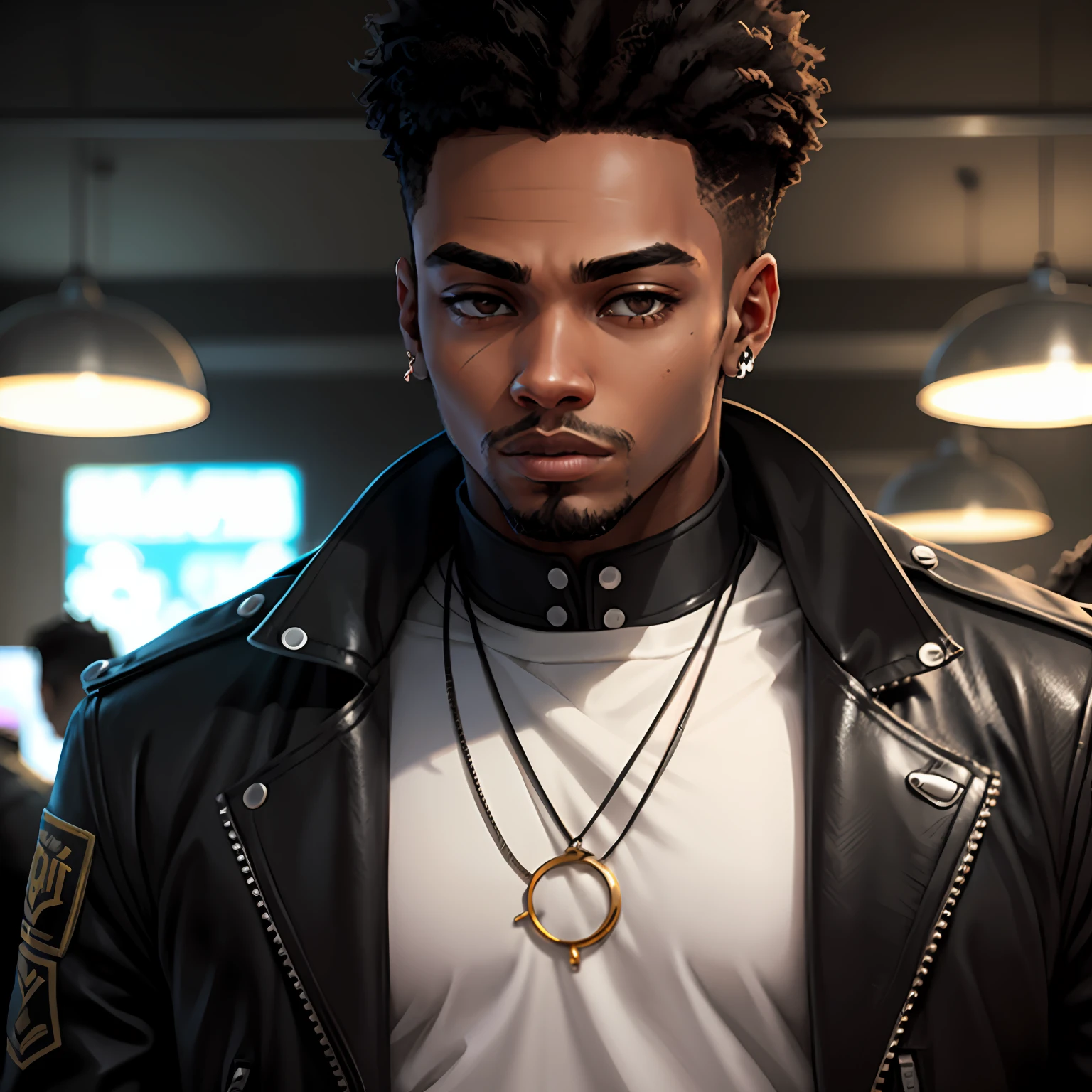 handsome young black man, hip hop style --auto