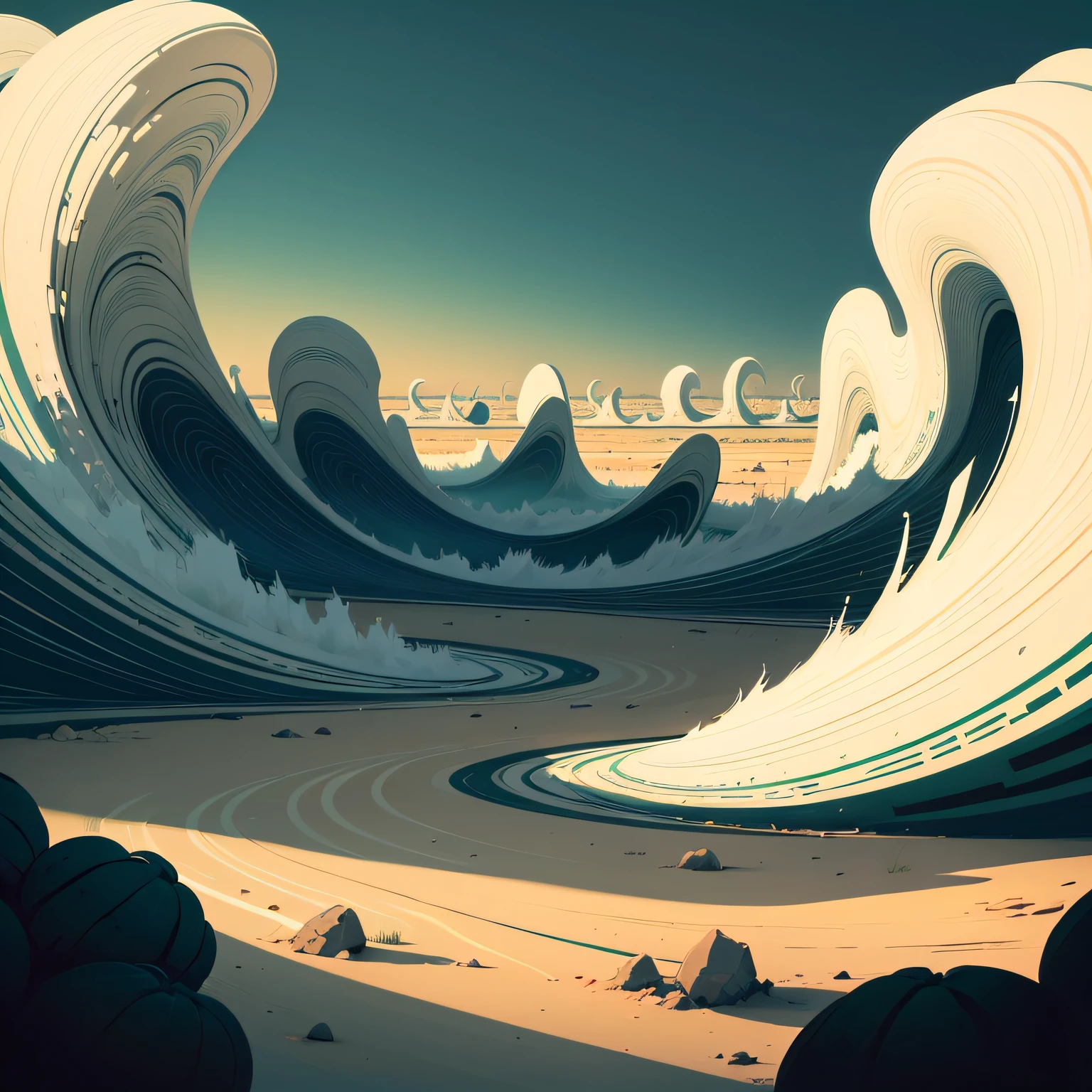 art style print in vector with the theme northeastern sertão, specifically in the backlands of Ceará --auto