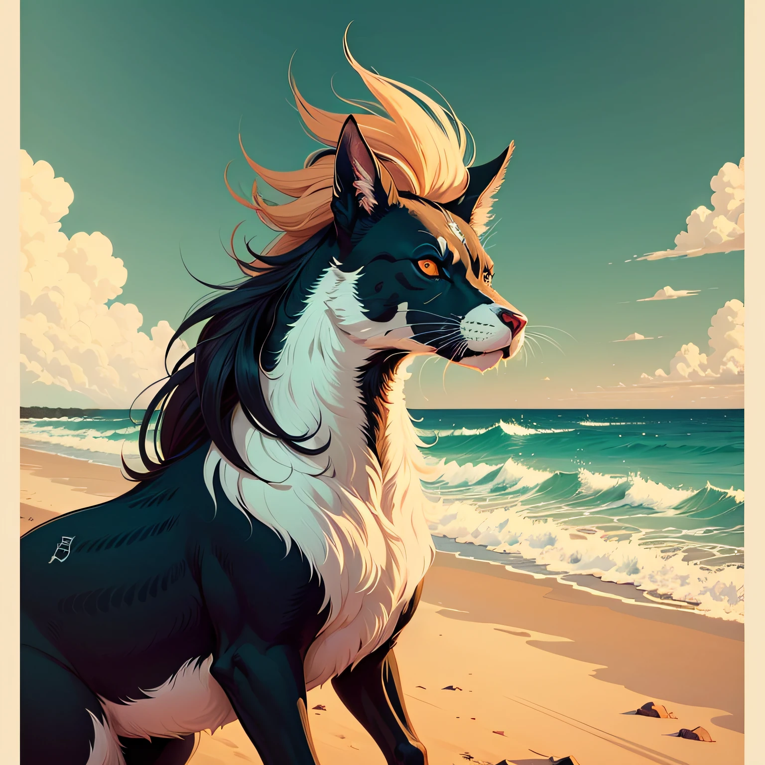 art style print in vector with the theme northeastern sertão, specifically in the backlands of Ceará --auto