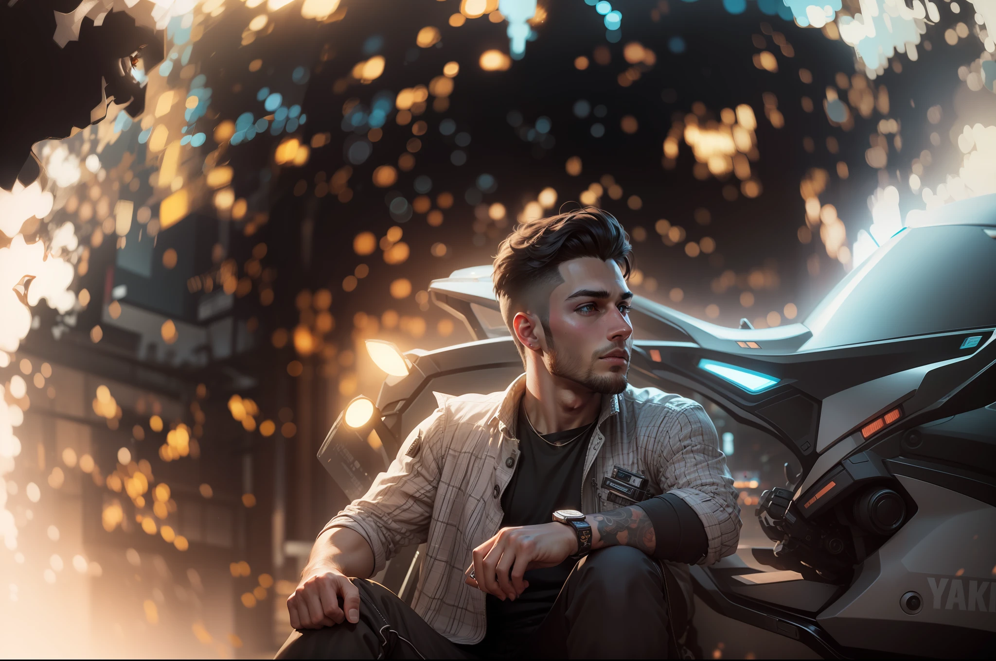 Change background cyberpunk handsome boy, realistic face, 8k, ultra realistic
