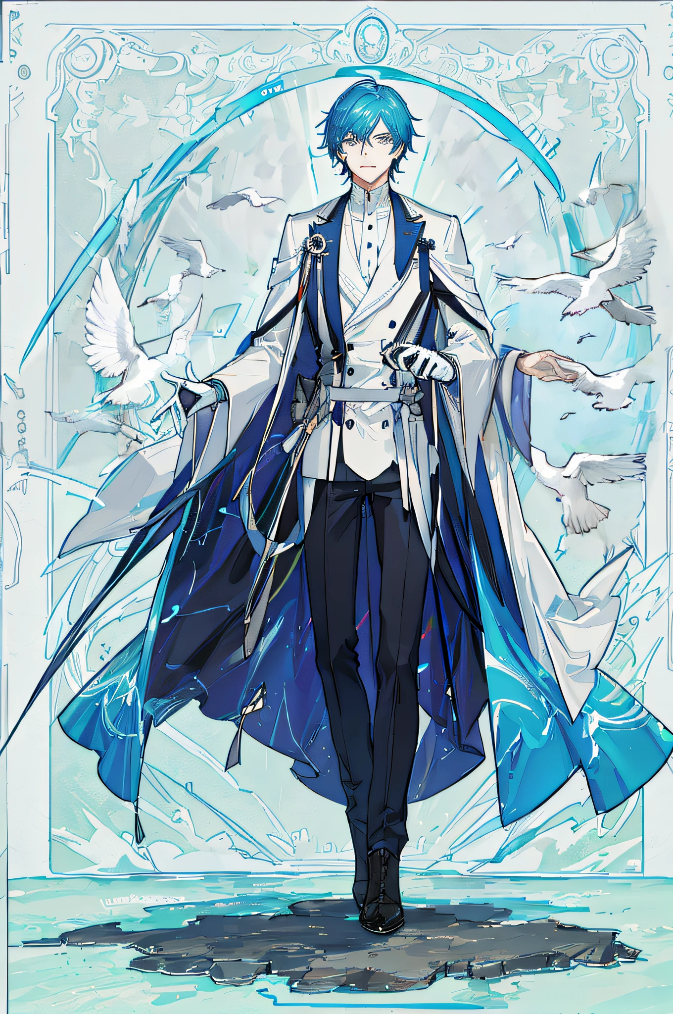 White birds surround