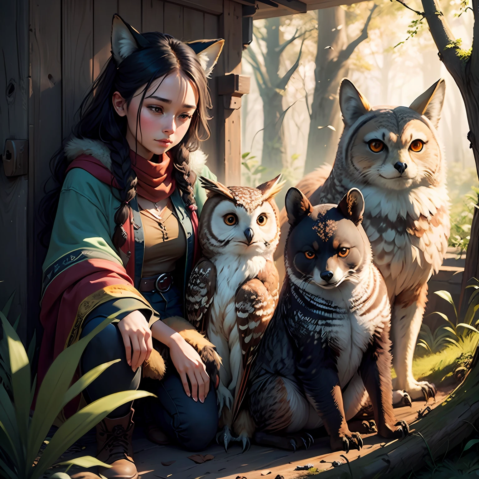 Enchanted, Clearing, Talking Animals, Fox, Owl, Bear, Stories, Friendship, Respect, girl --auto