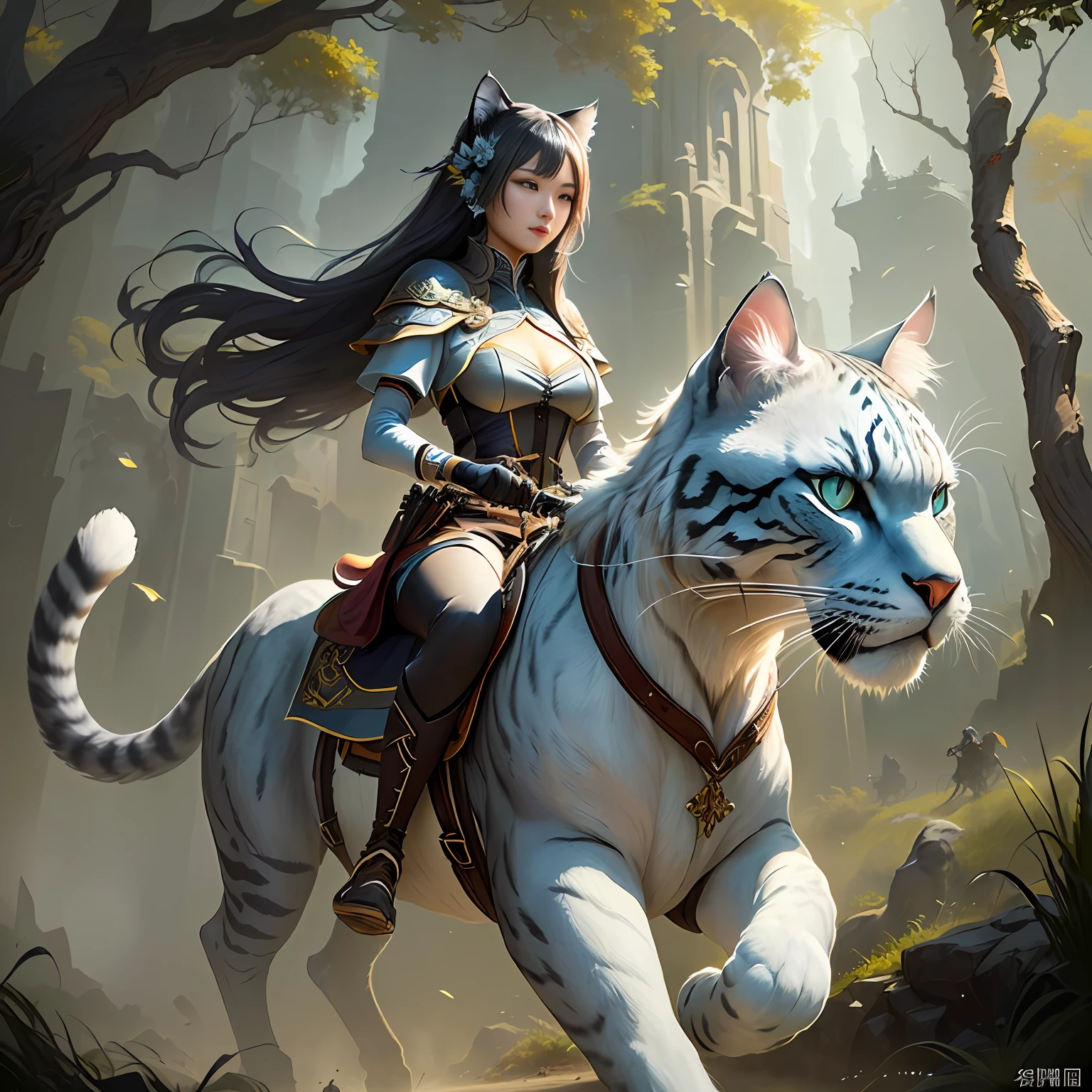 "Riding a Big Grey Cat" (riding a big grey cat), CGSOCIETY, Dream Art Behans, Pan Chengwei on ArtStation, Fantasy Art Style, [CGSOCIETY Trends]!, Deviantart artstation cgscosiety