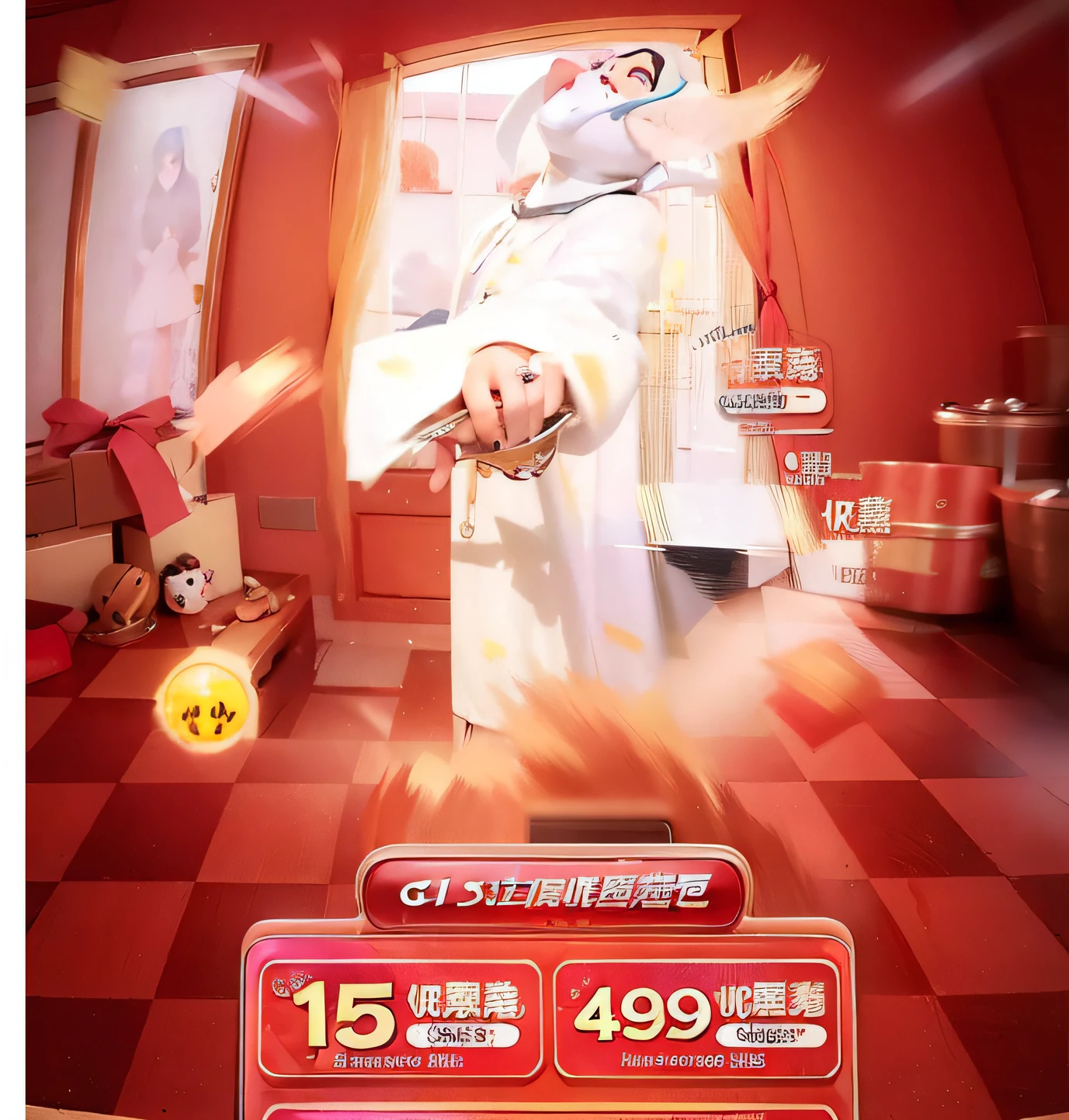 there is a poster of a man in a kitchen with a pizza, trending on cgstation, jia, 王琛, weibo, 6 k, 6k, 💣 💥, ƒ5.6, 8 к, trending at cgstation, 9k, 9 k, ad image, 千 葉 雄 大