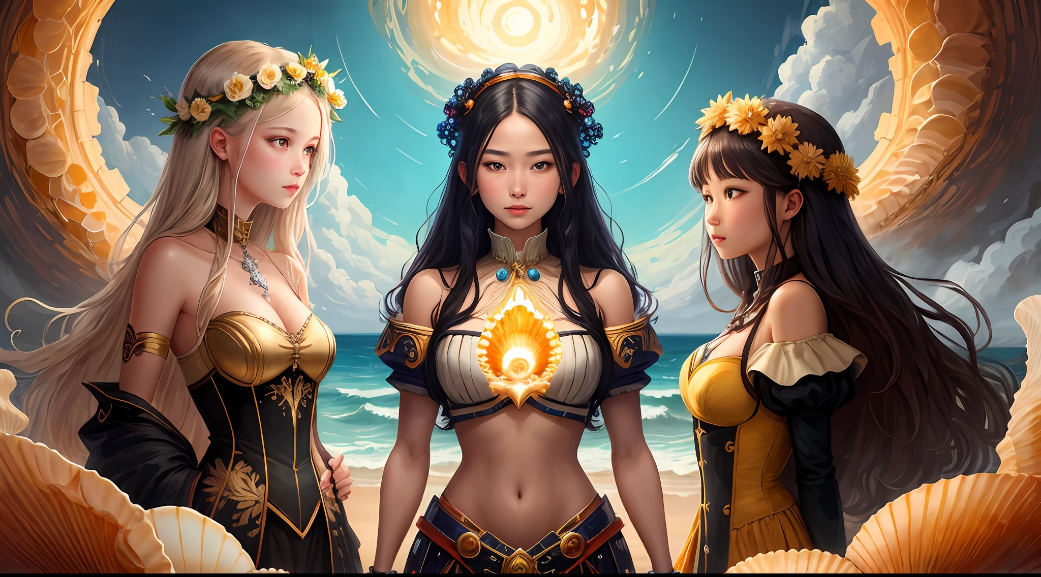 "Create a masterpiece of beautiful "giant ocean twisted Mandelbrot fractal shell, golden pearl nacre" with ultra-detailed concept art inspired. Unleash your inner Cu73Cre4ture programmer with the power of steady diffusion and bring your imagination to life! ", high detail, 8k