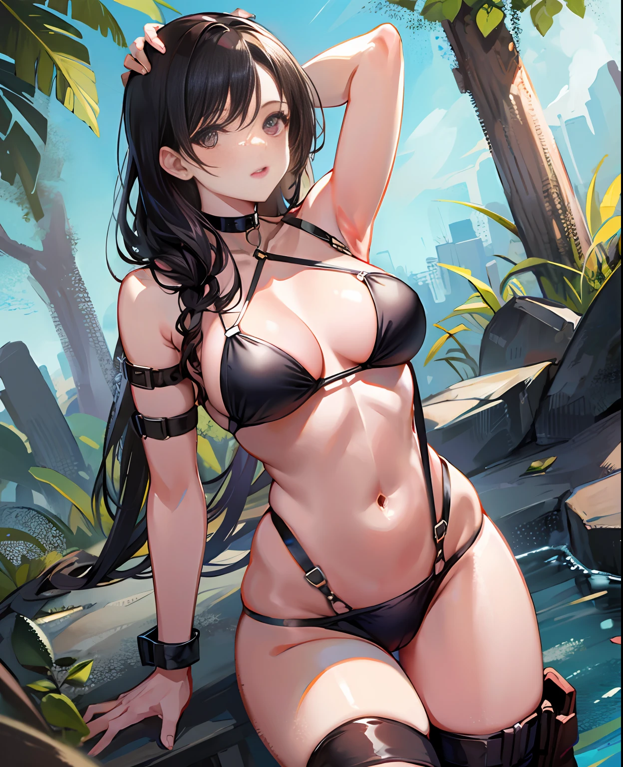 Tomb Raider, Laura, bikini, thong, suspenders, boots