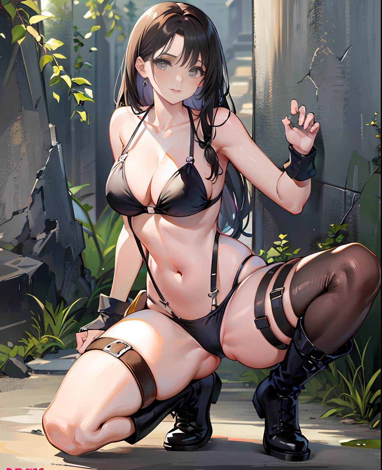 Tomb Raider, Laura, bikini, thong, suspenders, boots