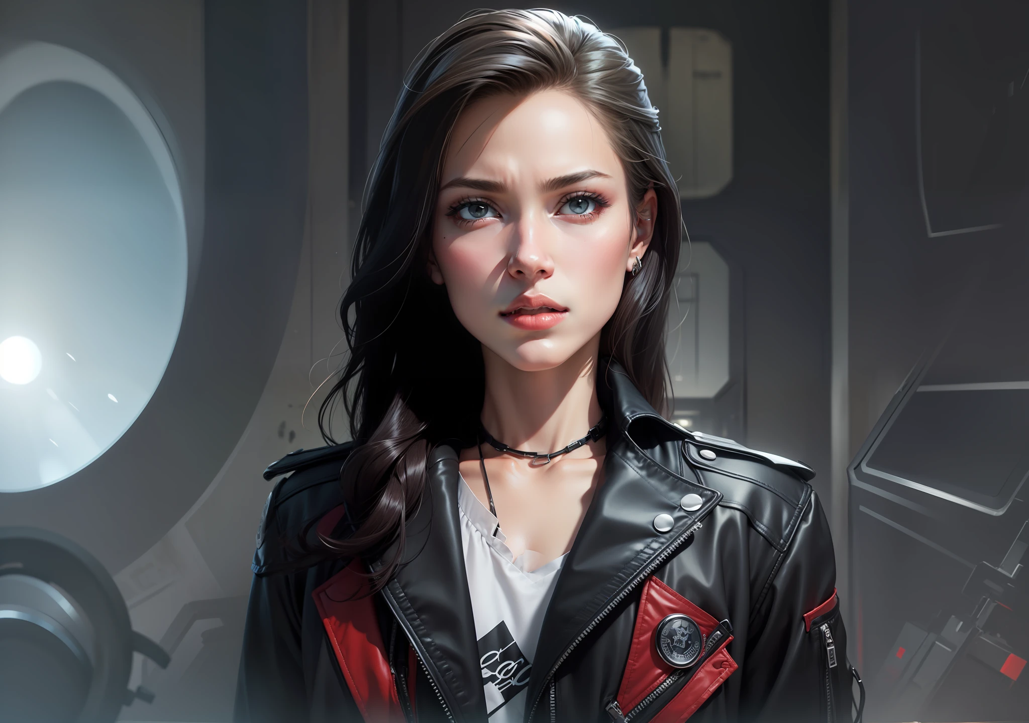 Replace selected black jacket with red jacket.
