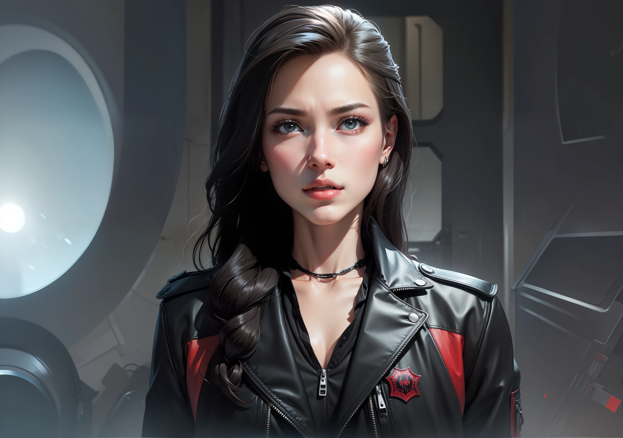Replace selected black jacket with red jacket.