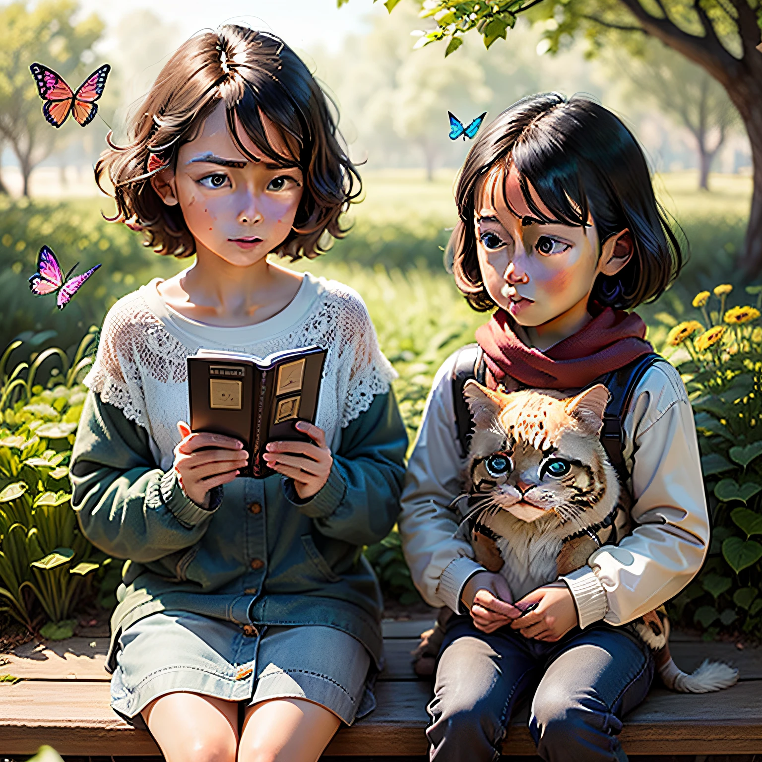 create an image with several butterflies to put on the cover of my ebook with this theme: The Friendship of the Little Butterflies: A Charming Adventure, for children between 3 and 8  --auto