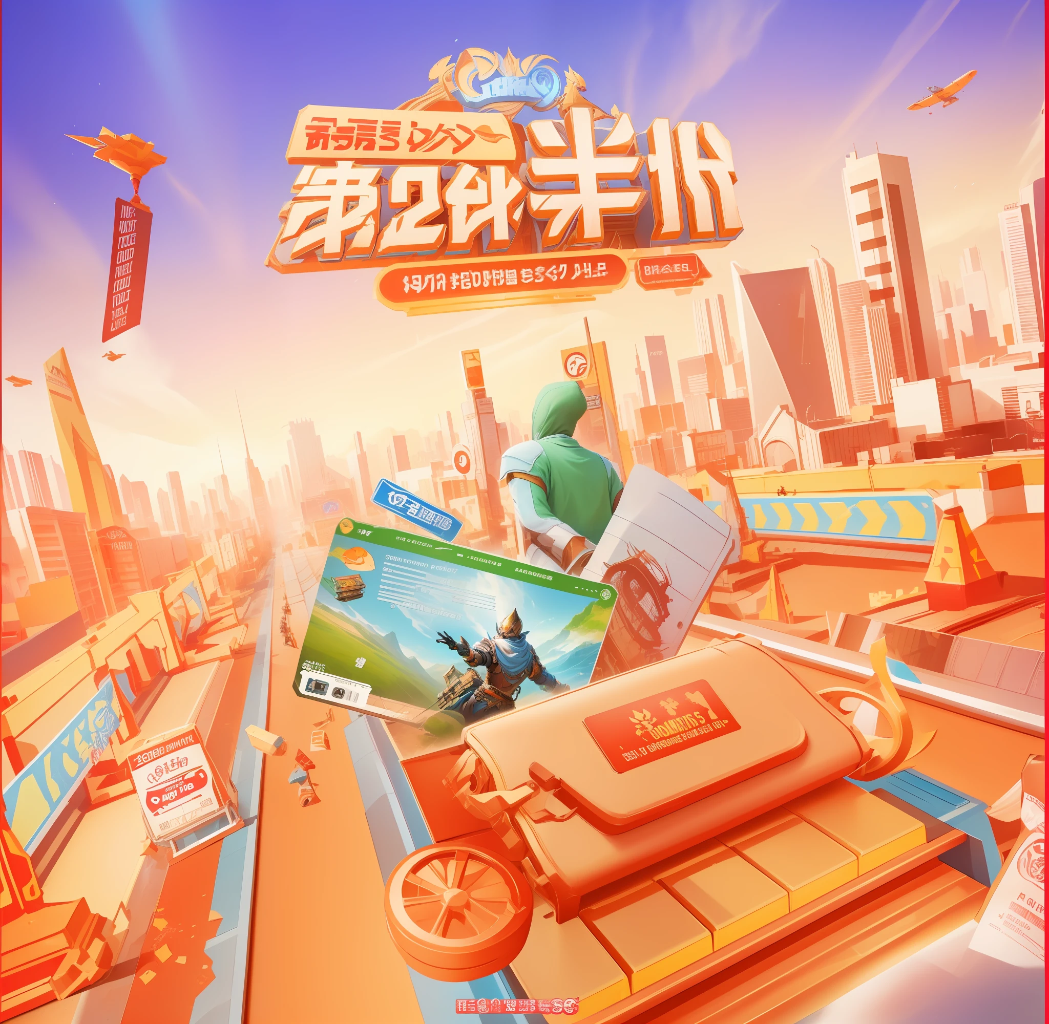 cartoon illustration of a man on a train with a city in the background, game promotional poster, game cg, trending on cgstation, mobile game art, game screen, game illustration, game poster, front cover of a new video game, mobile game style, marketing game illustration, mobile game, cg art, 8 k cartoon illustration, detailed game art illustration, loading screen --auto