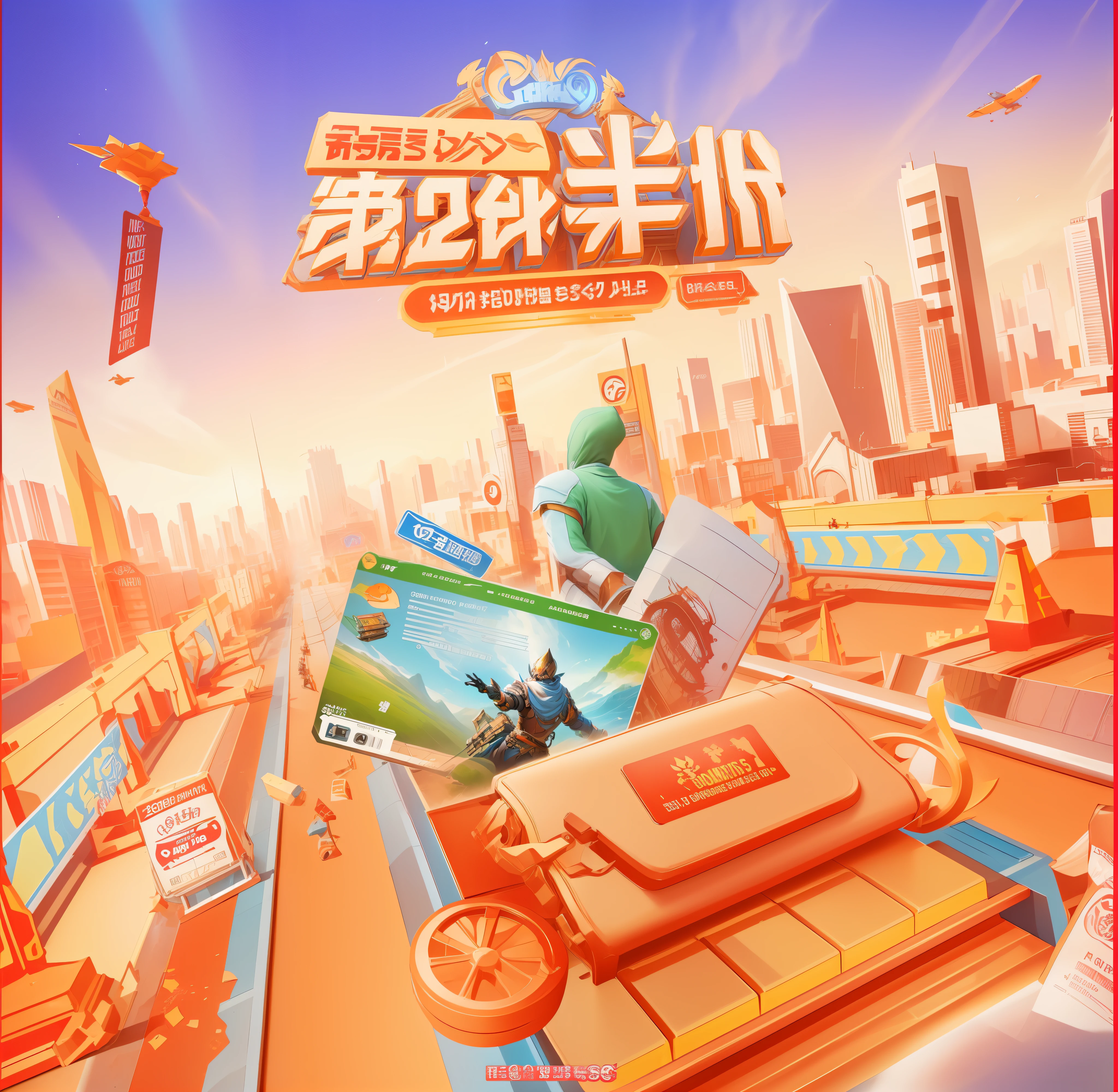 cartoon illustration of a man on a train with a city in the background, game promotional poster, game cg, trending on cgstation, mobile game art, game screen, game illustration, game poster, front cover of a new video game, mobile game style, marketing game illustration, mobile game, cg art, 8 k cartoon illustration, detailed game art illustration, loading screen --auto