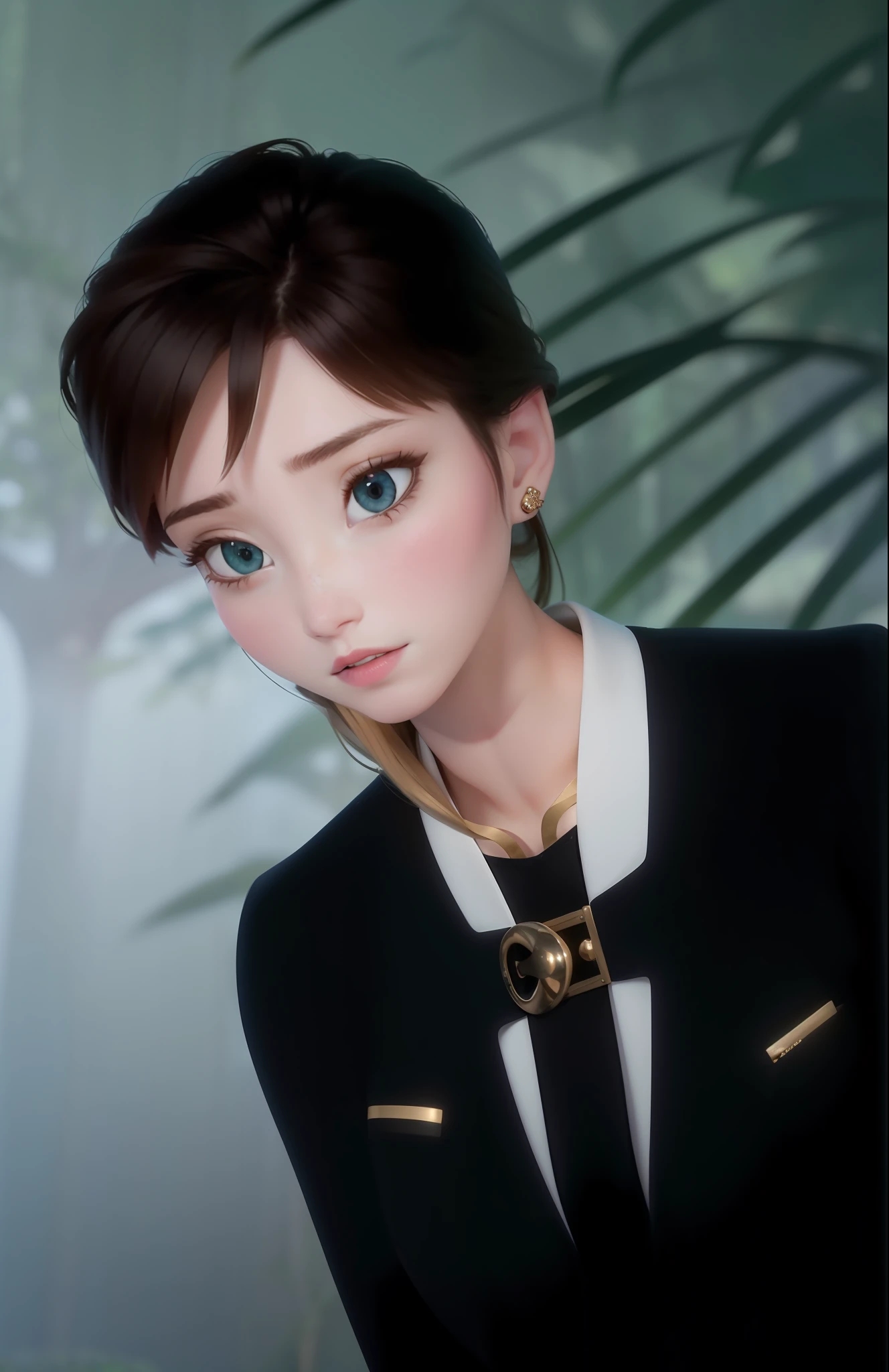 (masterpiece:1.4), (best qualit:1.4), (high resolution:1.4), anna of arendelle, dirndl dress, mile, long hair, looking at viewer, long-sleeved black tunic, shoulder bag, outdoors,Huge breasts,