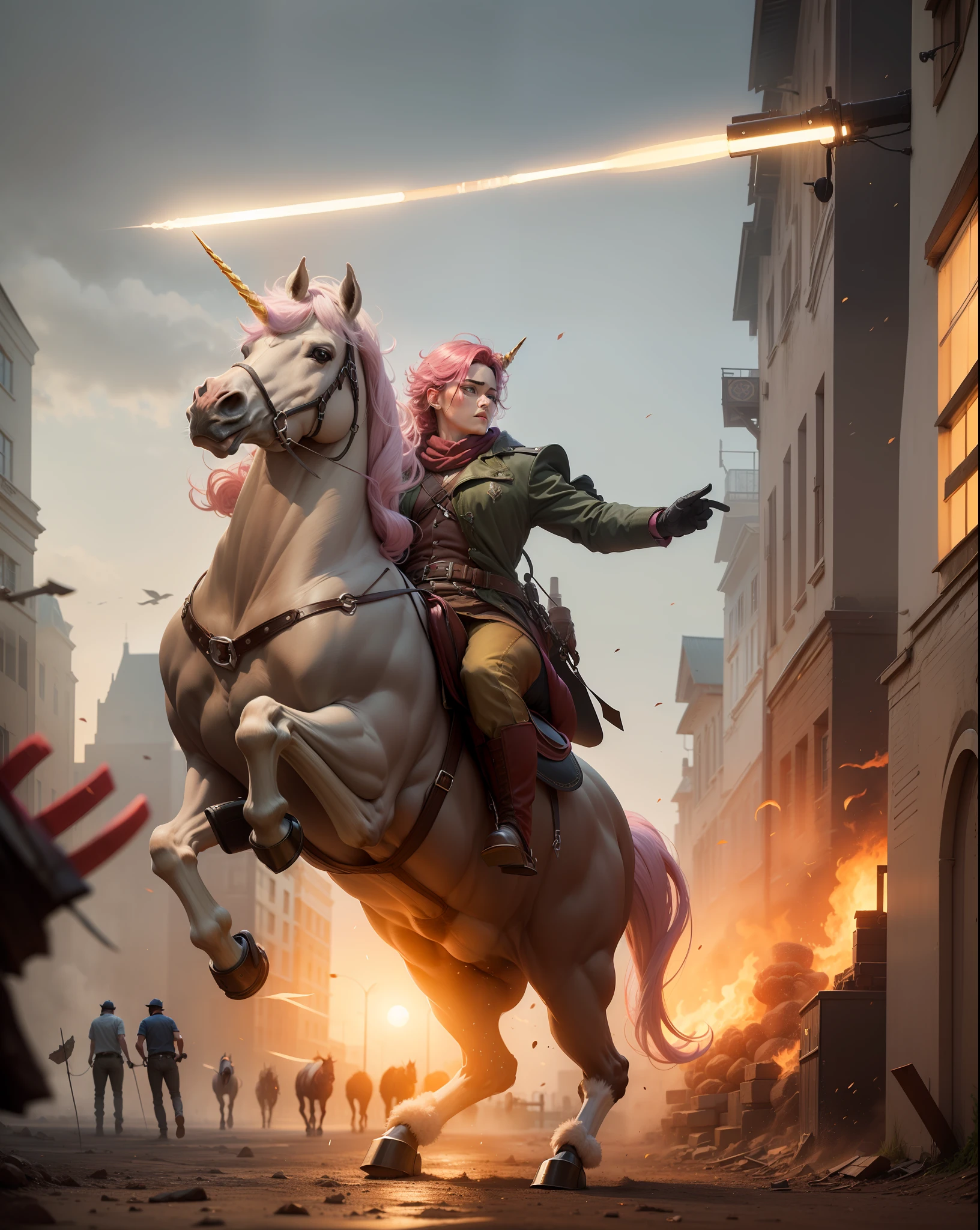 Turn the horse into a pink unicorn