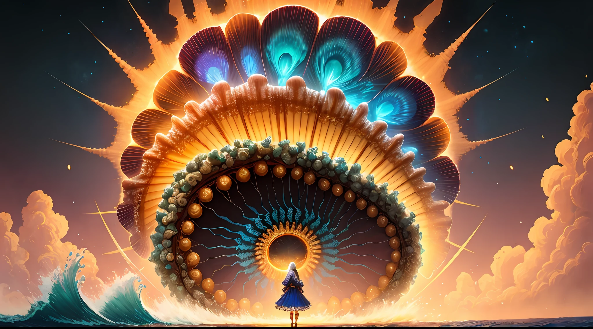 "Create a masterpiece of beautiful "giant ocean twisted Mandelbrot fractal shell, golden pearl nacre" with ultra-detailed concept art inspired. Unleash your inner Cu73Cre4ture programmer with the power of steady diffusion and bring your imagination to life! ", high detail, 3D, 8k