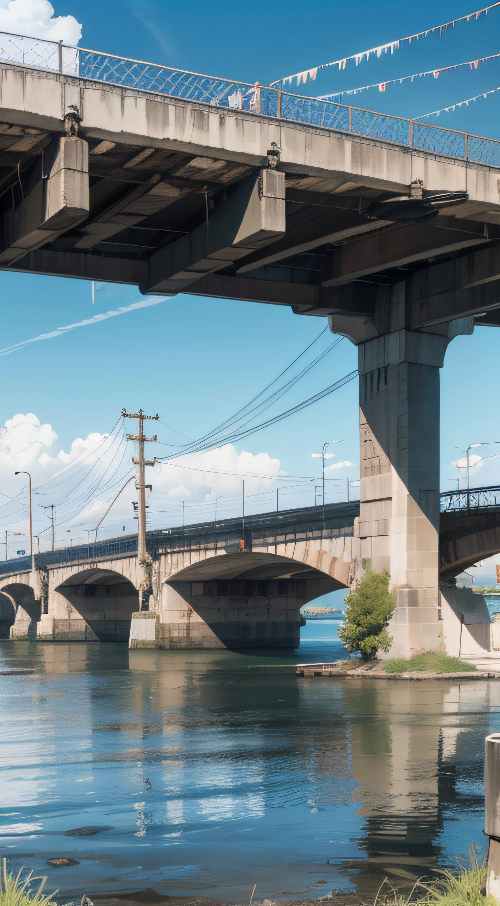 there is a large bridge that is over a body of water, under bridge, infrastructure, unsplash, concrete pillars, bridge, bridges, the infrastructure of humanity, unsplash contest winner, unsplash contest winning photo, by Matt Stewart, leading lines, sitting under bridge, unsplash photo contest winner, by Brad Holland, by Alexander Robertson, bridge over the water