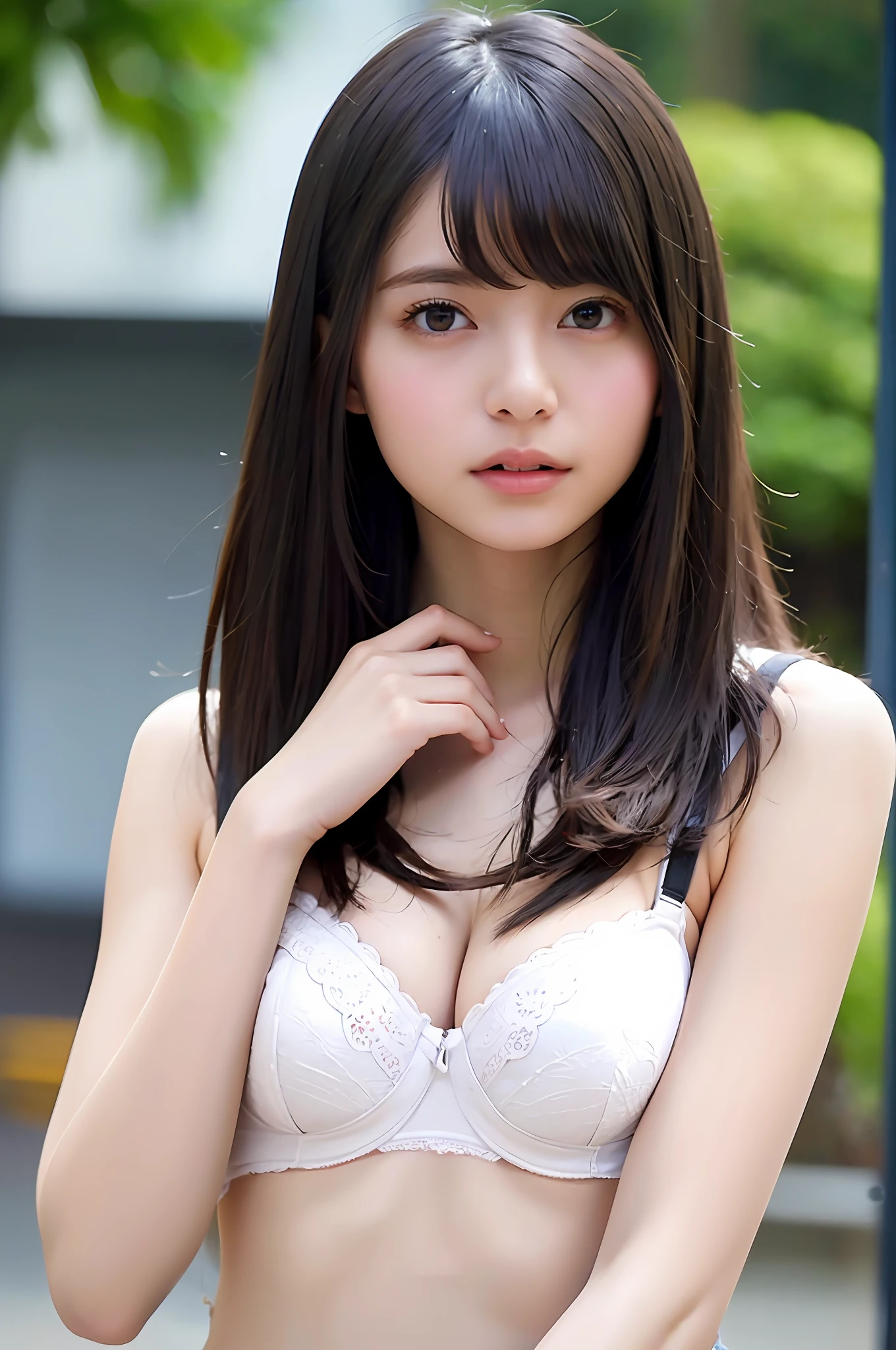 wear black underwear, black underwear, transparent underwear, wear black bra, black bra, big,