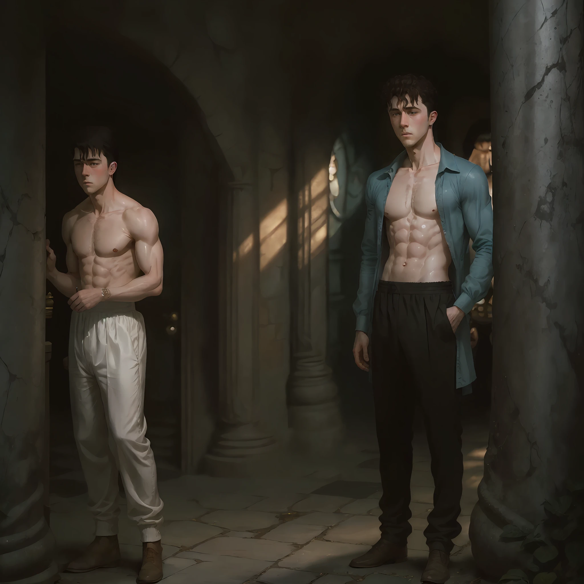 Image Cinderella man with curly hair and and tall white skin --auto