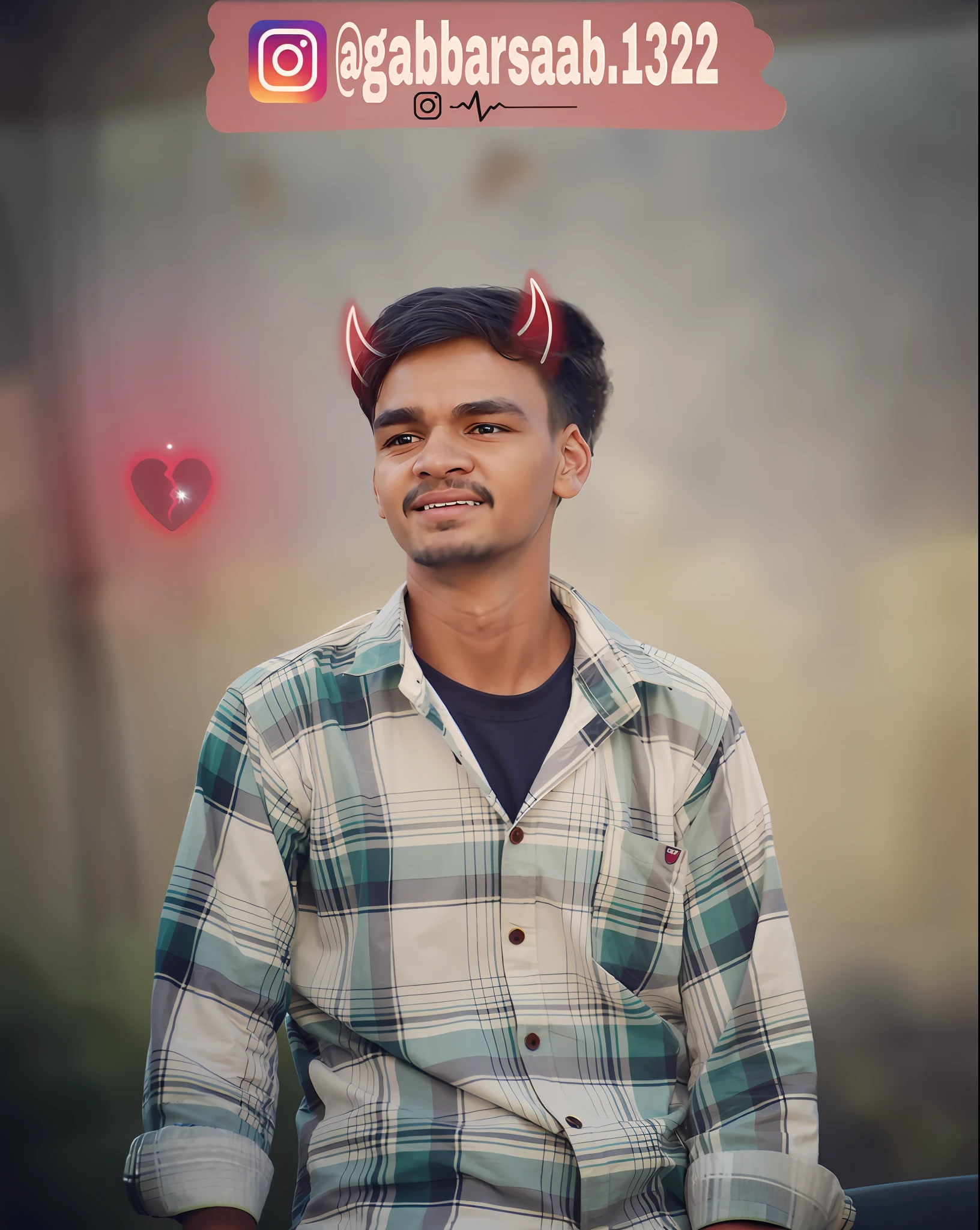 there is a man with horns on his head sitting down, with horns, with accurate face, portait photo profile picture, very accurate photo, with lovely look, very very low quality picture, facebook profile picture, candid picture, photoshoped, edited in photoshop, made with photoshop, spooky filter, roshan, portrait shot 8 k, awesome greate composition