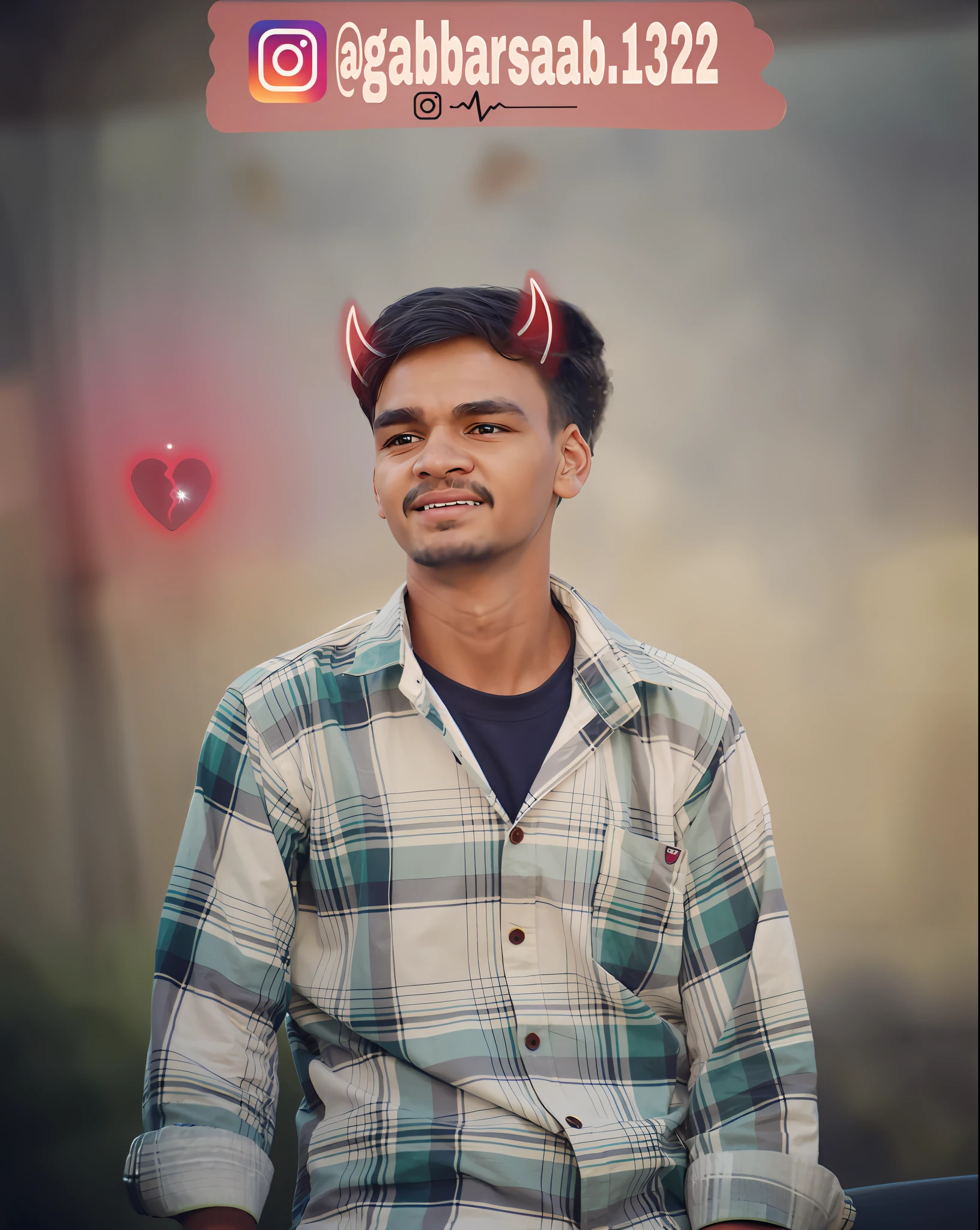 there is a man with horns on his head sitting down, with horns, with accurate face, portait photo profile picture, very accurate photo, with lovely look, very very low quality picture, facebook profile picture, candid picture, photoshoped, edited in photoshop, made with photoshop, spooky filter, roshan, portrait shot 8 k, awesome greate composition