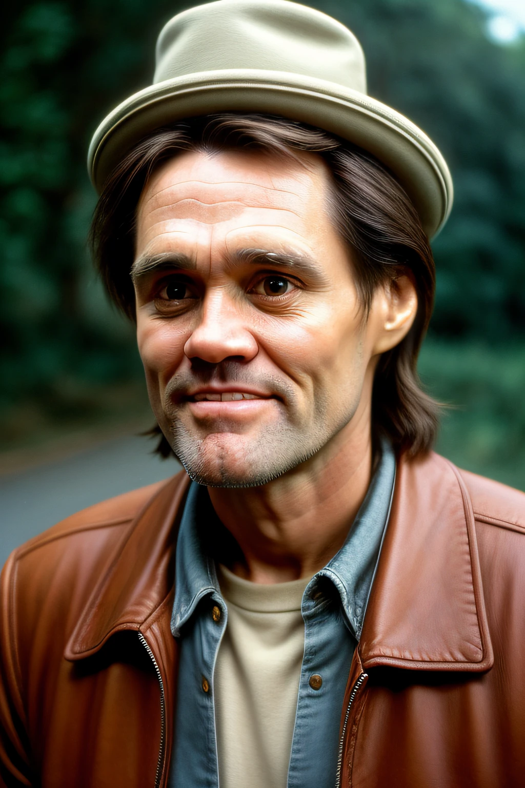 Jim Carrey velho e barbudo, photography 4 kodak portra 400 camera f1.6 lens rich colors hyper realistic lifelike texture