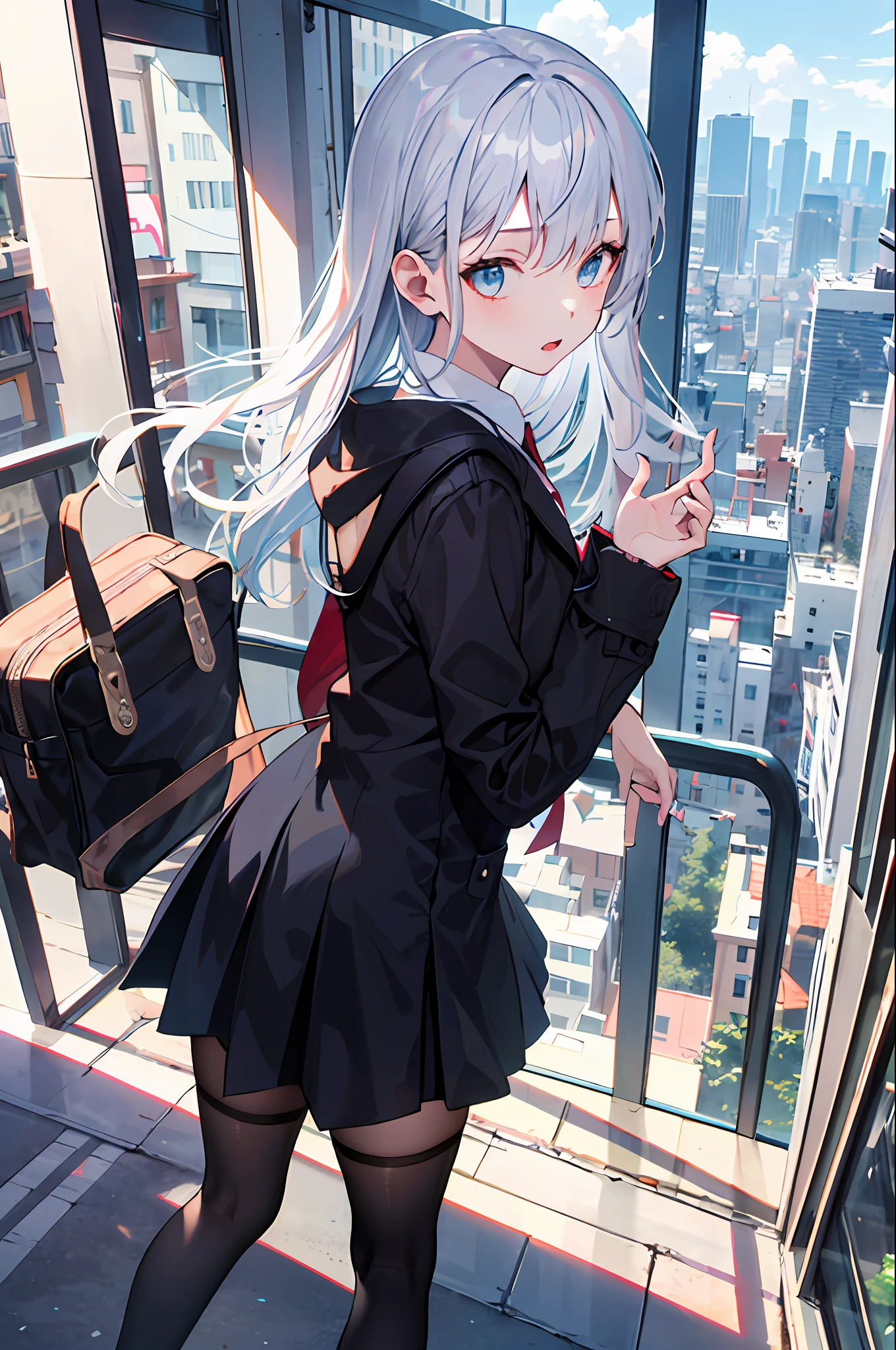1 girl , loli , city , Devil , cry , destroy , 4k , HD