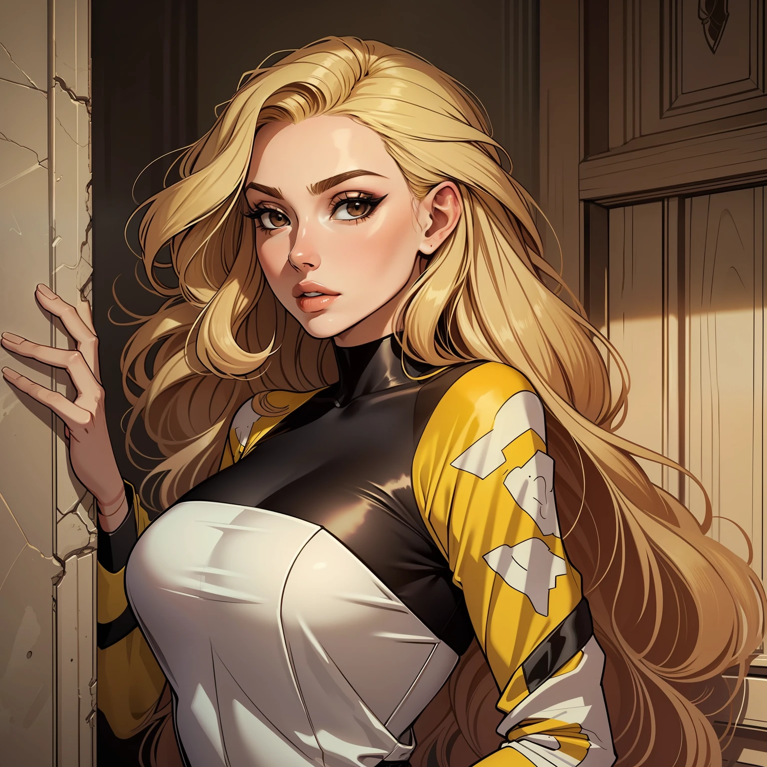 Laura, is tall, thin, with brown eyes, blonde hair clothes of patricinha.
